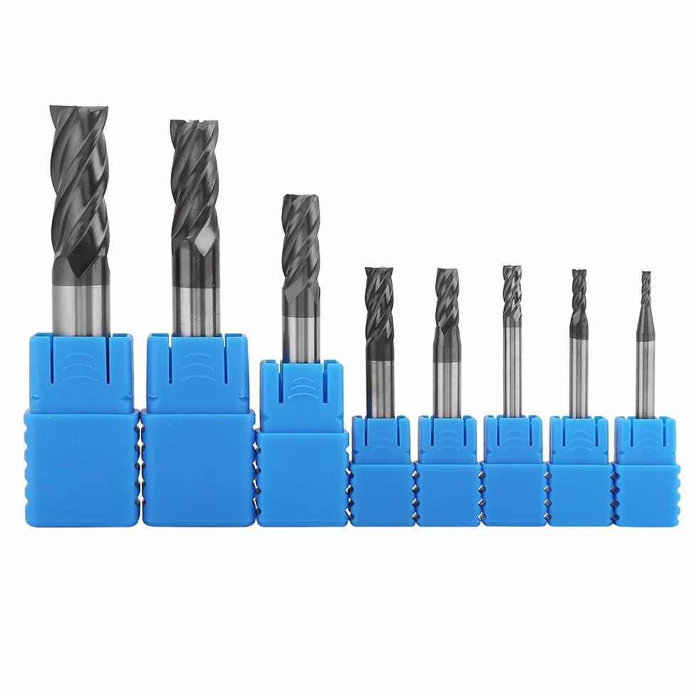 Vikye Juego de Corte de Carburo para Fresadora de Punta Fina, 2-12MM 4 Flautas Tungsten Steel Cutter Milling Cutter, Kit de Herramientas de Alta Tenacidad para Madera Aluminio Acero Titanio