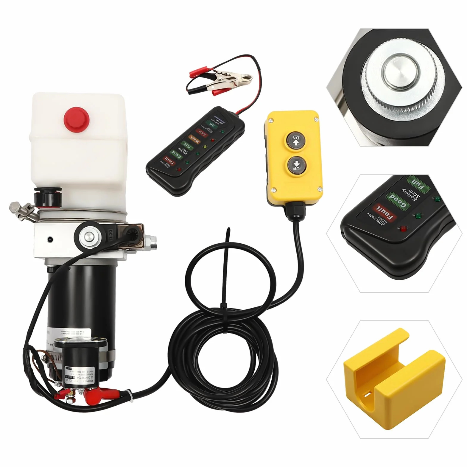 Bomba hidráulica de 12 V, bomba hidráulica, bomba hidráulica para remolque, bomba hidráulica de 230 V, prensas hidráulicas con indicador de voltaje y conexiones