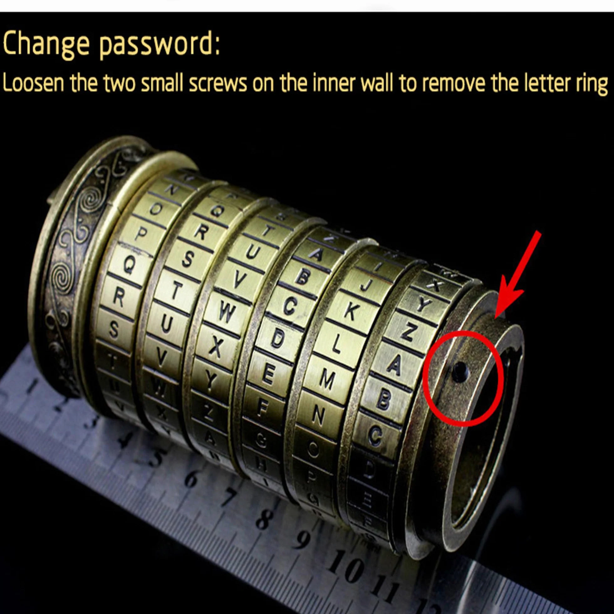 Da Vinci Code Mini Cryptex Lock Puzzle Brain Teaser Gift for Couples Blanco