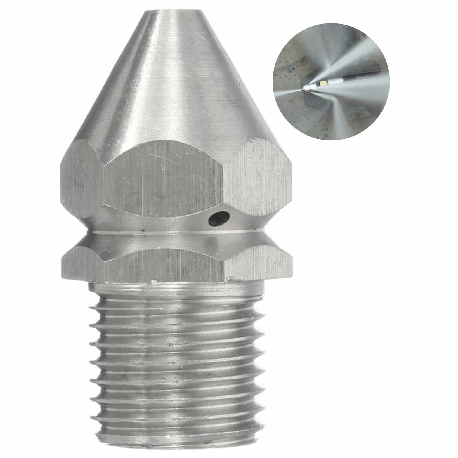 Boquilla de Limpieza de Alcantarillado Tubería de Limpieza de Alcantarillado a Presión Limpieza de La Boquilla de Drenaje de Acero Inoxidable Limpieza de Alcantarillado por Presión 1/4 Cable Exterior