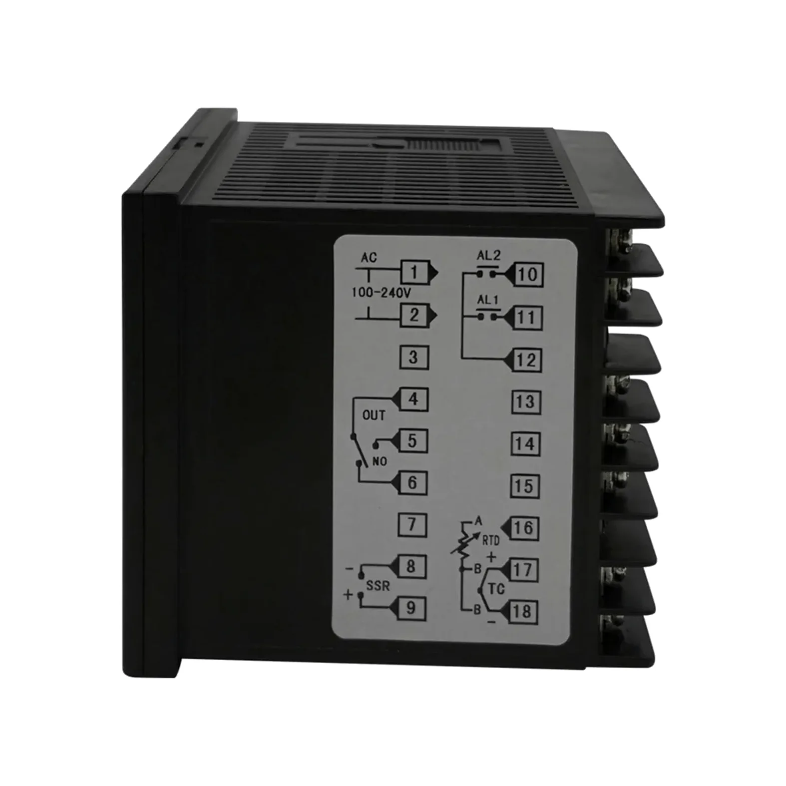 Controlador de temperatura digital Pid Temperatura máxima de ajuste 1372 grados Celsius + disipador de calor + termopar K 2M + SSR máx. 40 A(HD401)