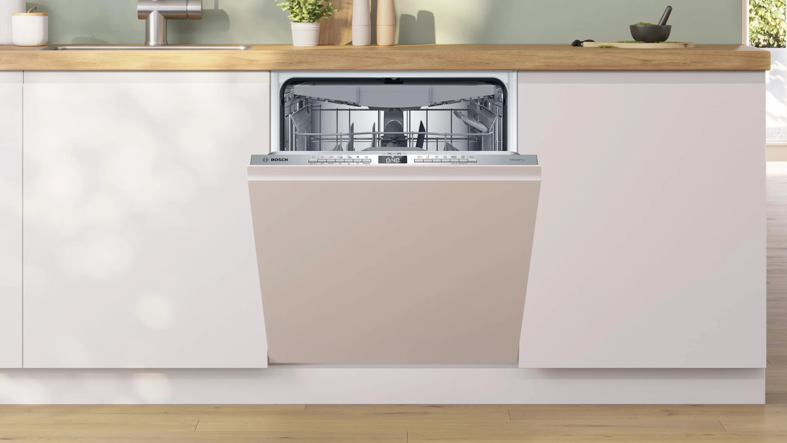 Bosch Lavavajillas Serie 4 60 cm 14 servicios Home Connect Motor Eco Silence Blanco SMV4ECX28E