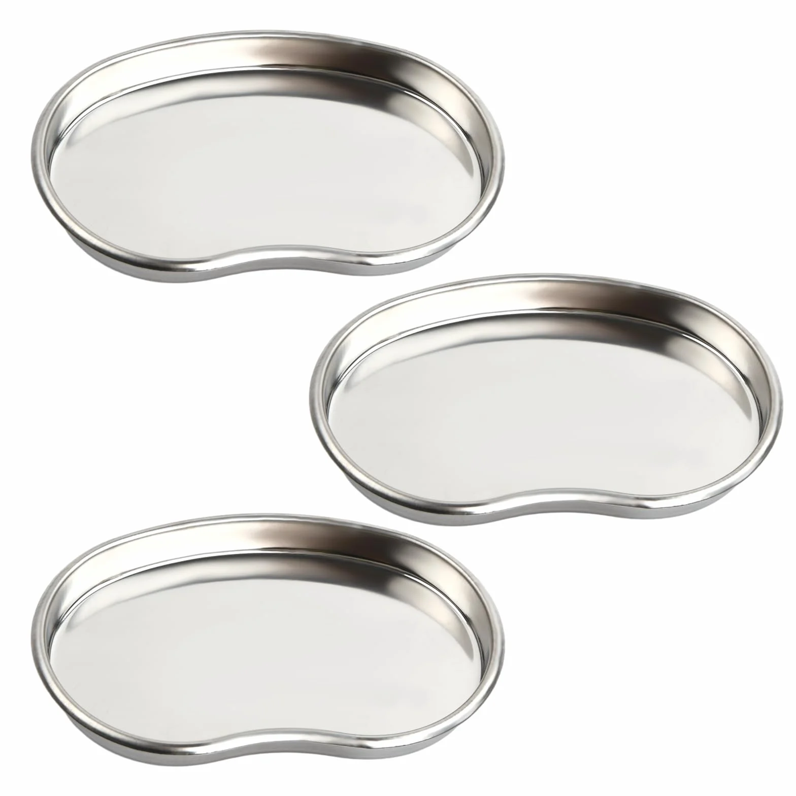 Bandejas de Laboratorio Acero Inoxidable 19.5cm Curvo Quirúrgicas para Instrumentos Médicos Dental Tatuaje