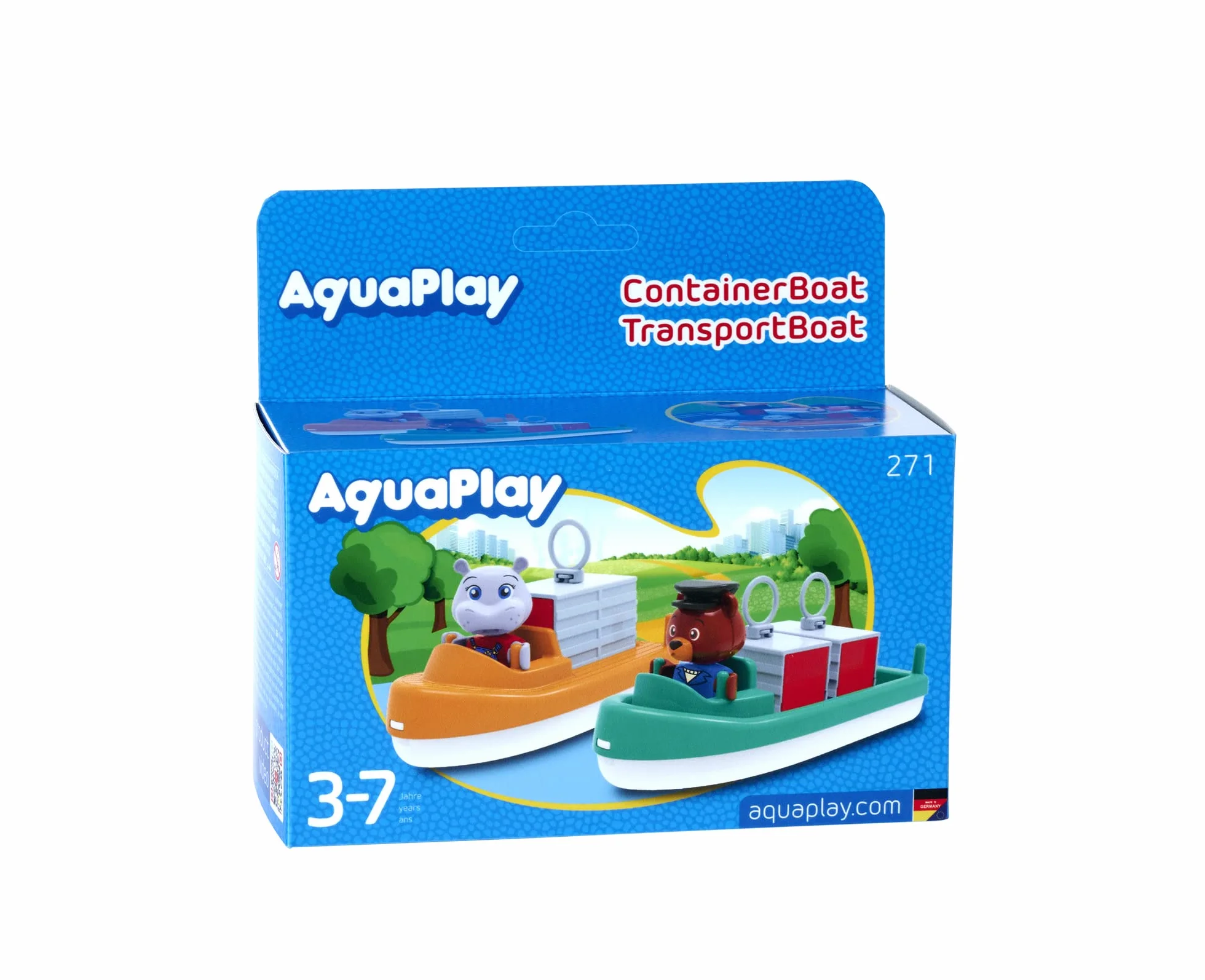 AquaPlay Contenedor y Barco de Transporte Accesorios para Vías de Agua 2 Barcos Multicolor