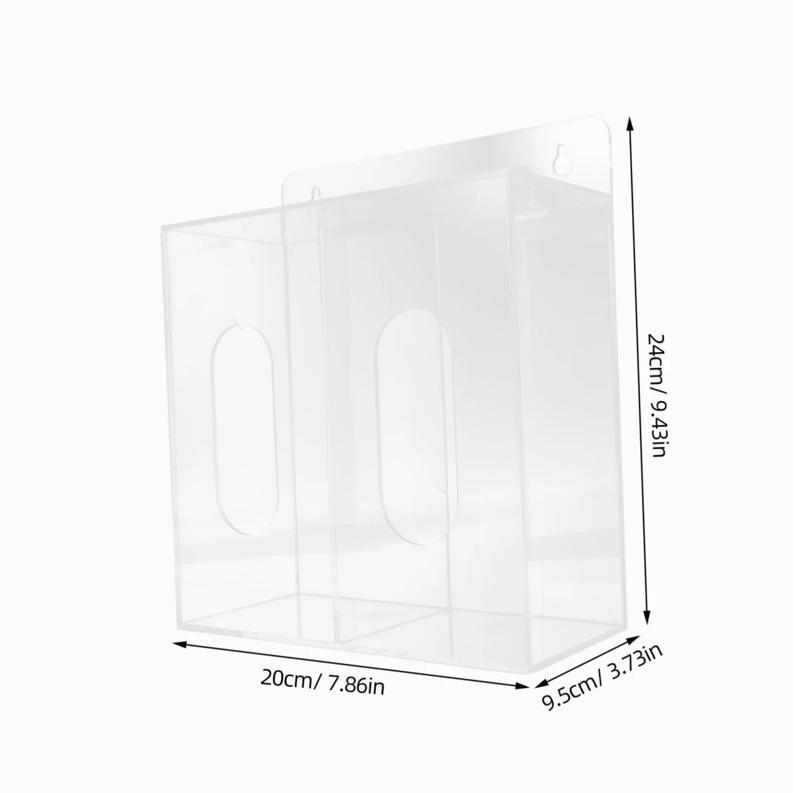 Dispensador de guantes acrílico, montaje en pared, caja de almacenamiento multifuncional para máscaras y guantes desechables con compartimentos, ahorra espacio para laboratorio