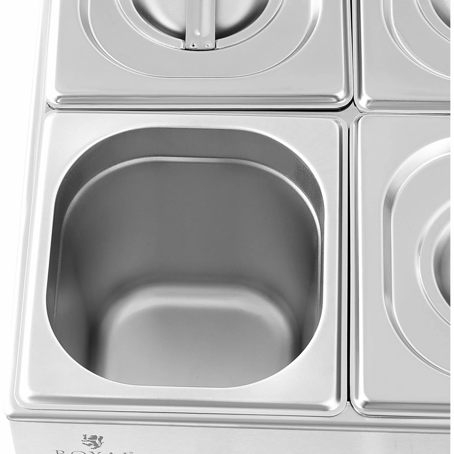 Royal Catering Baño María Profesional para Hostelería RCBM_GN1/6 (Potencia: 600 W, Cantidad de contenedores GN: 6, Volumen total: 6 x 3 L)