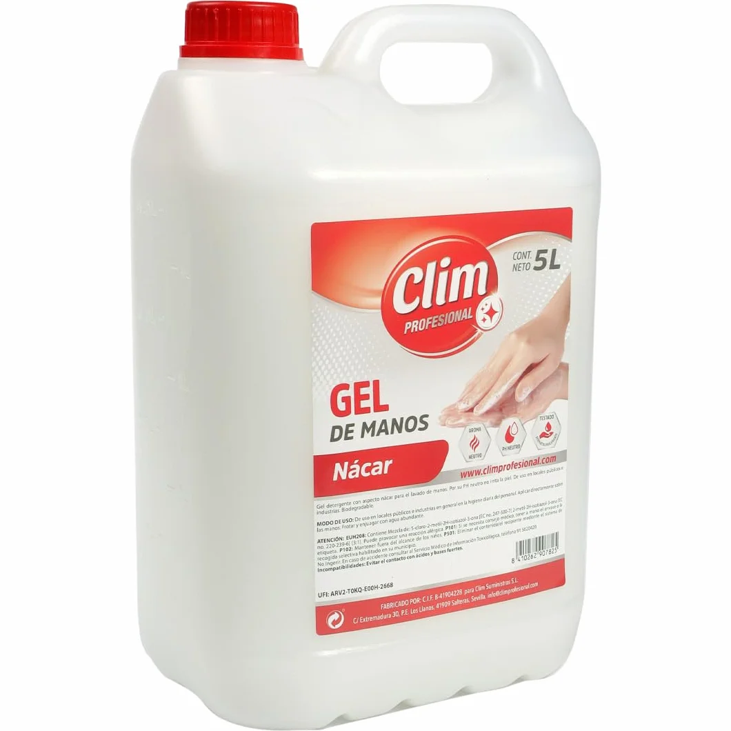 Clim Jabón de Manos Dermo Profesional Blanco Nácar Garrafa 5 Litros Pack 3