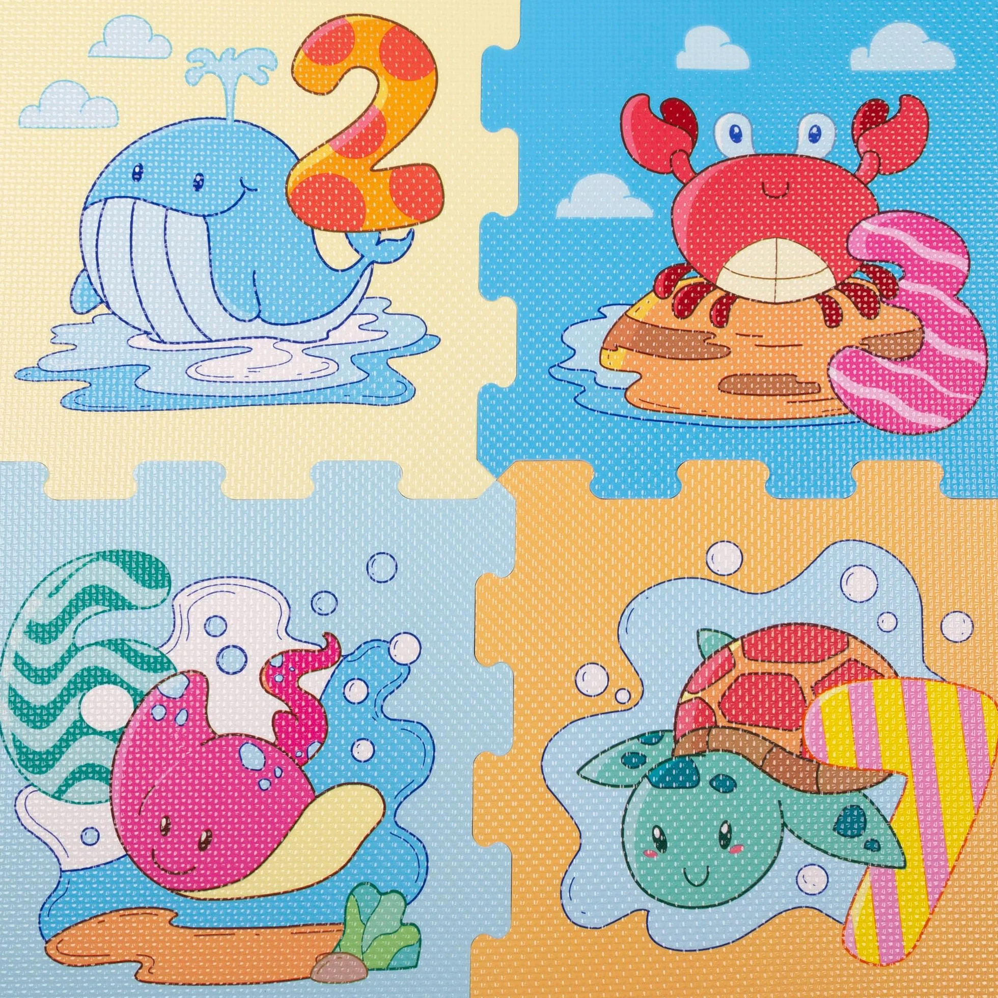 Colorbaby C'Baby Alfombra puzle bebés Animales y números 8 Piezas gomaespuma