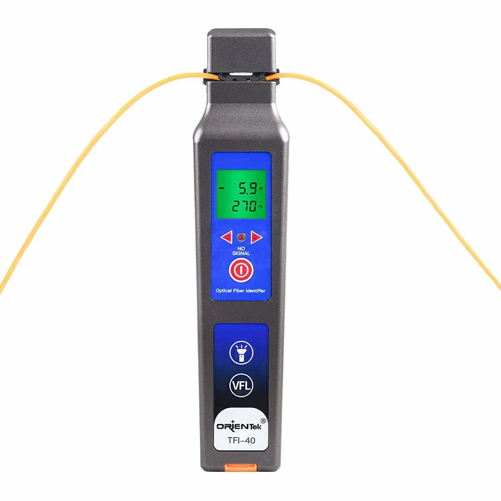 ORIENTEK TFI-40 Identificador de fibra óptica todo en uno, detector de fibra en vivo, identificador de tráfico de fibra OFI