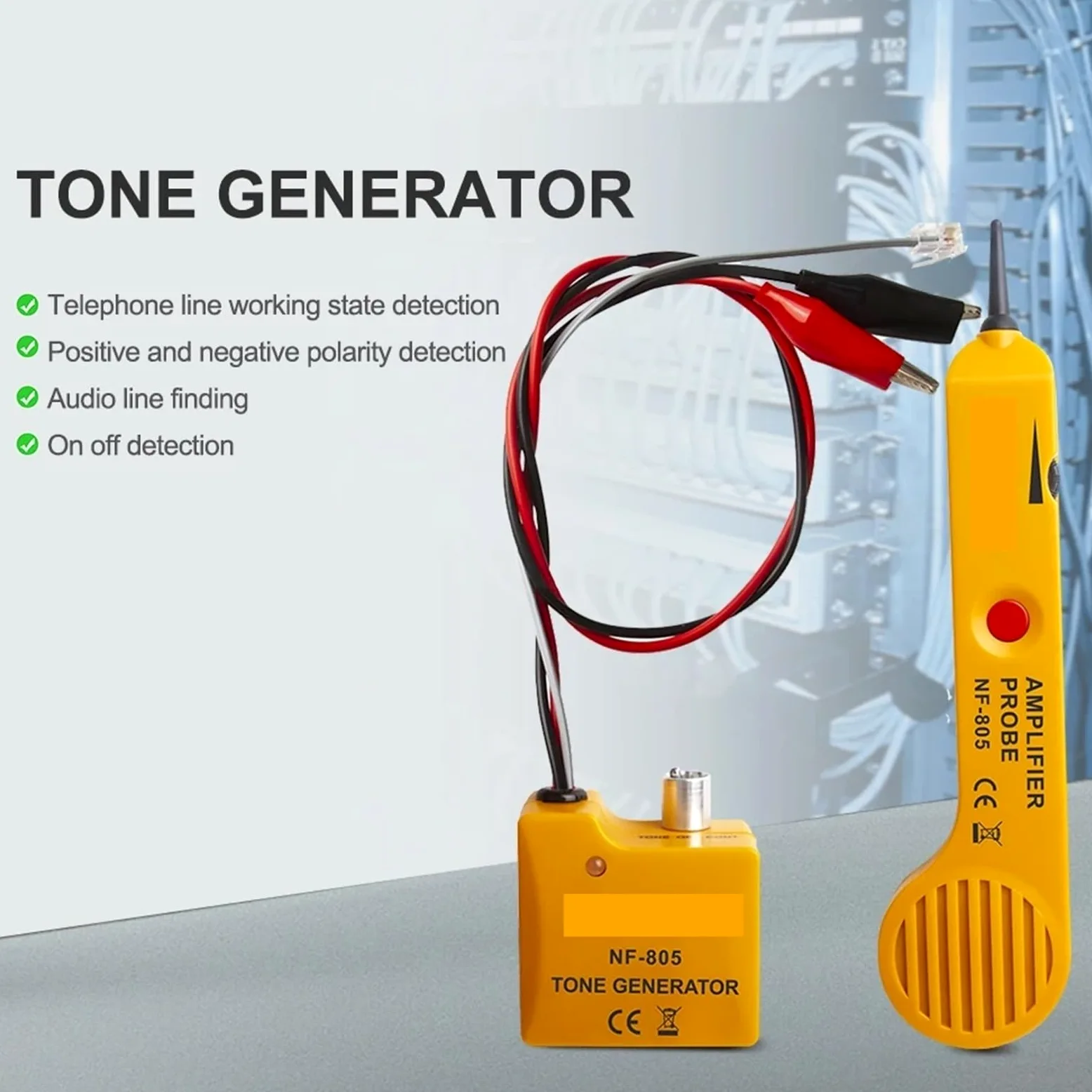 Generador de tonos for comprobador cables NF-805, rastreador alta precisión, amplificador inductivo con volumen ajustable - Omni-Check
