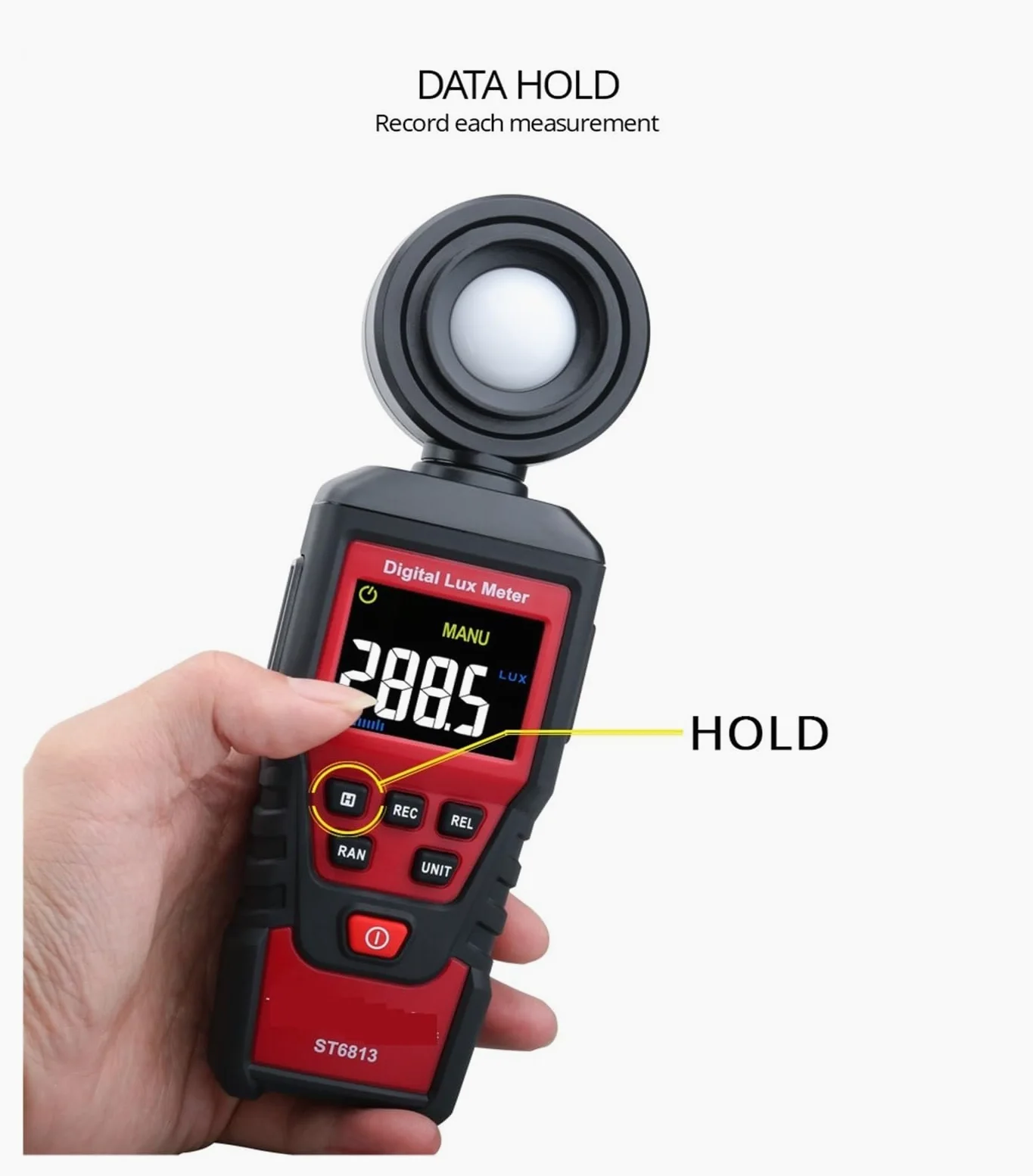 Fotómetro digital, luxómetro, comprobador de luz, espectrómetro fotográfico, detector luminosidad portátil, 1 a 200 000, pantalla LCD,Alta precisión