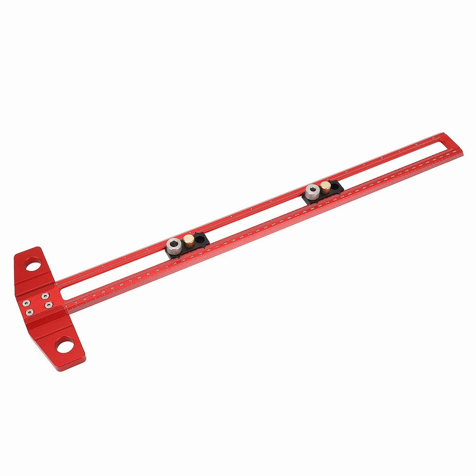 regla, Escuadra en T for carpintería, manguitos de taladro intercambiables 6, 8 y 10 mm for precisa