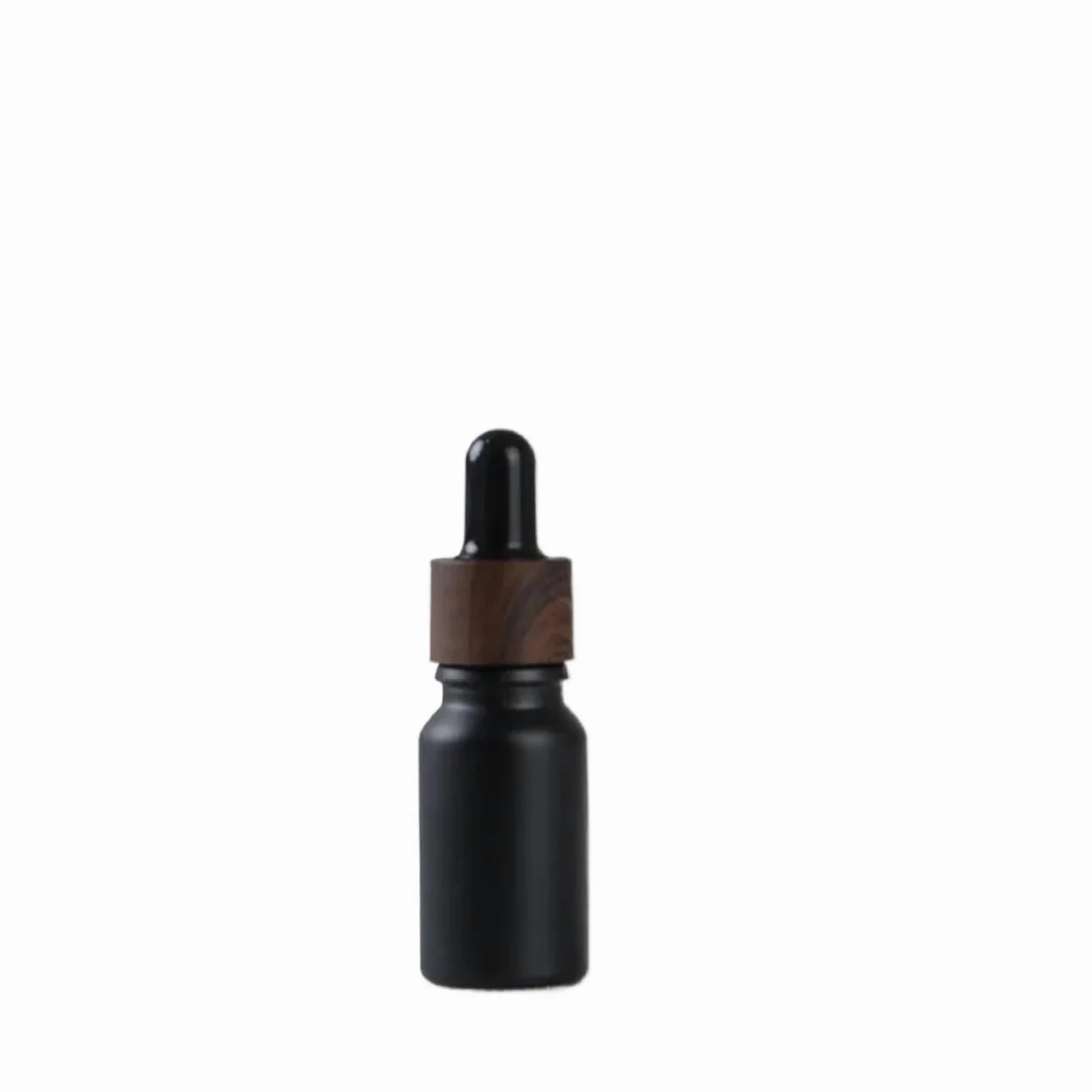 Gotero Botellas cuentagotas de vidrio negro esmerilado, tapa botella gotero vacía brillante for suero aceite Perfume esencial(Matte Black,10x 15ml)