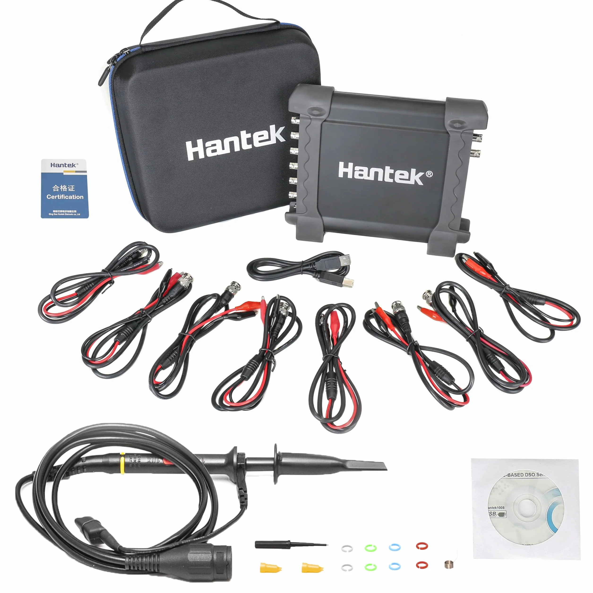 Hantek 1008B - Osciloscopio de diagnóstico automotriz (8 Canales, Tarjeta DAQ), generador programable de 8 Canales