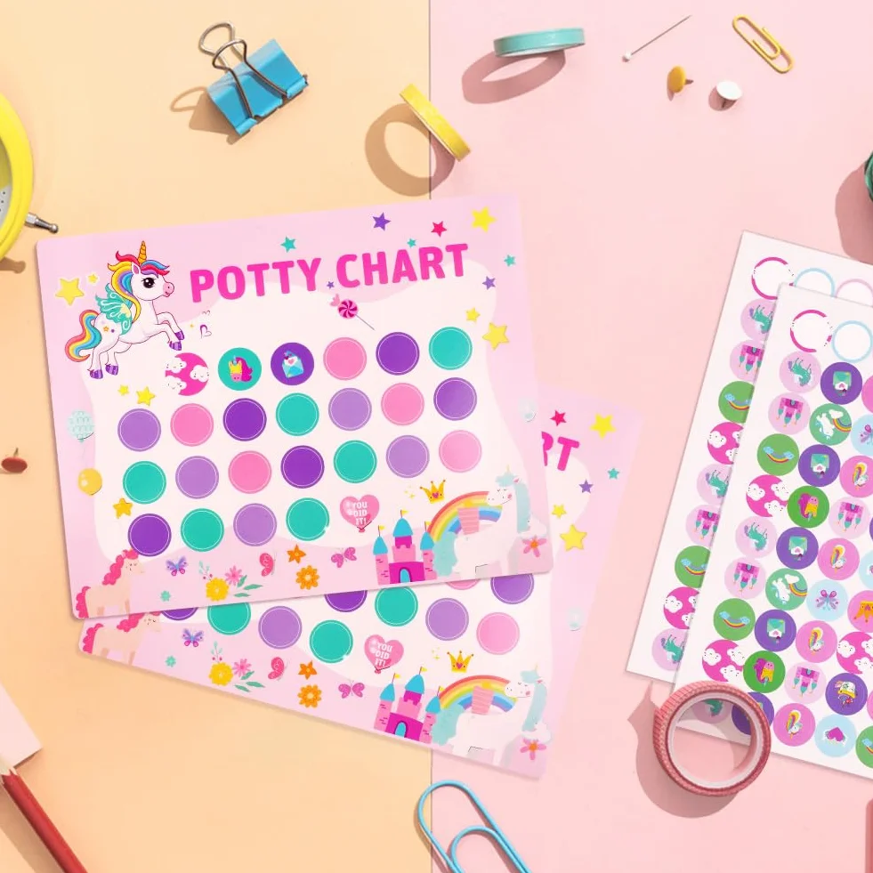 OFFCUP Cartas de Recompensas 10pcs Tabla Recompensa Unicornio para Niños Premiar Buenos Hábitos