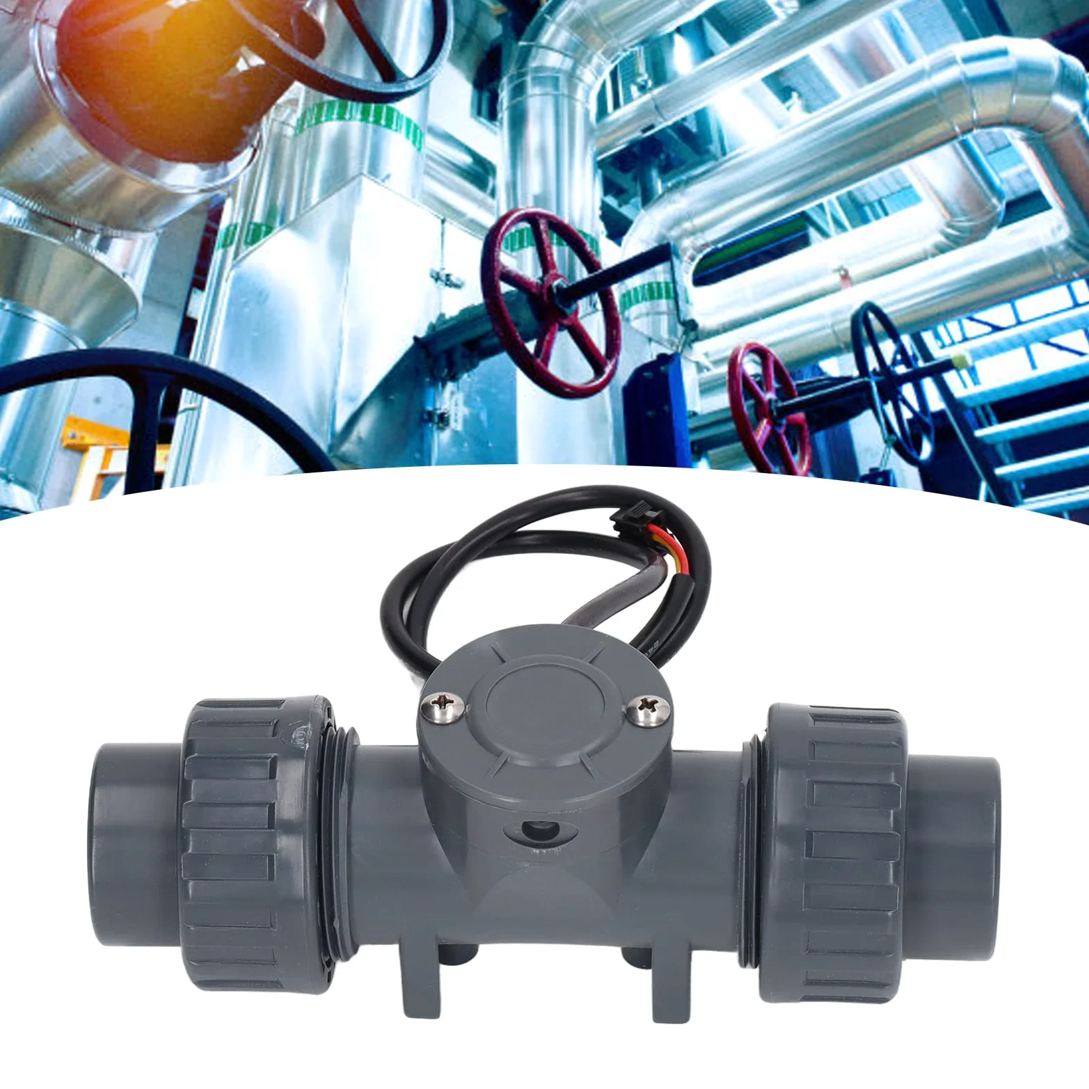 Medidor de Flujo Sensor de Flujo de Agua Medidor de Fluido Contador Interruptor Resistente a álcalis DN25 Cable de 50 cm para Plantas de Agua residenciales petroquímicas