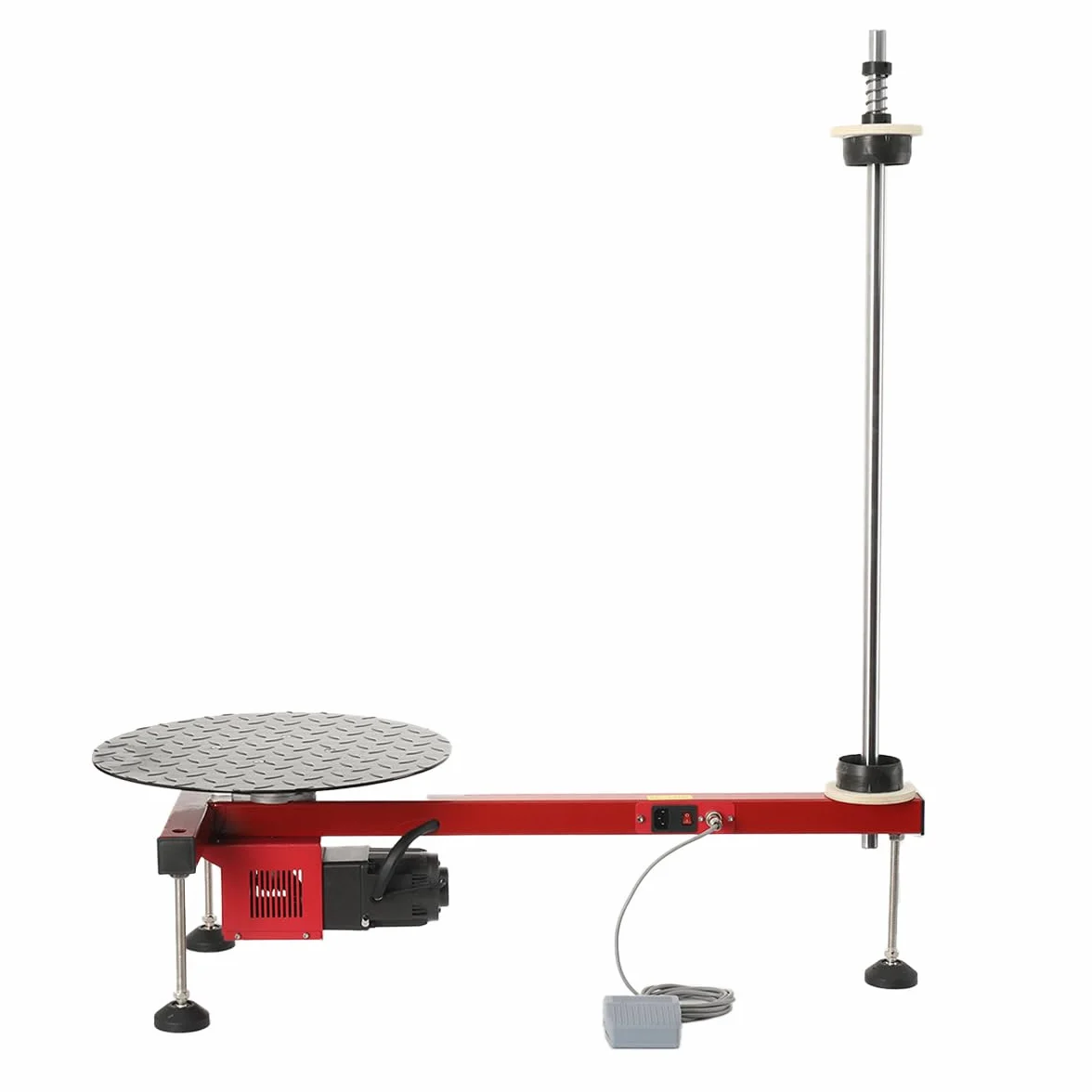 Empacadora de Película Envolvente Eléctrica Tipo T, 30 RPM 100KG Carga Máxima, Envolvedora de Palets con Pedal, Máquina de Envoltura de Cartón para Cajas de Logística Exprés