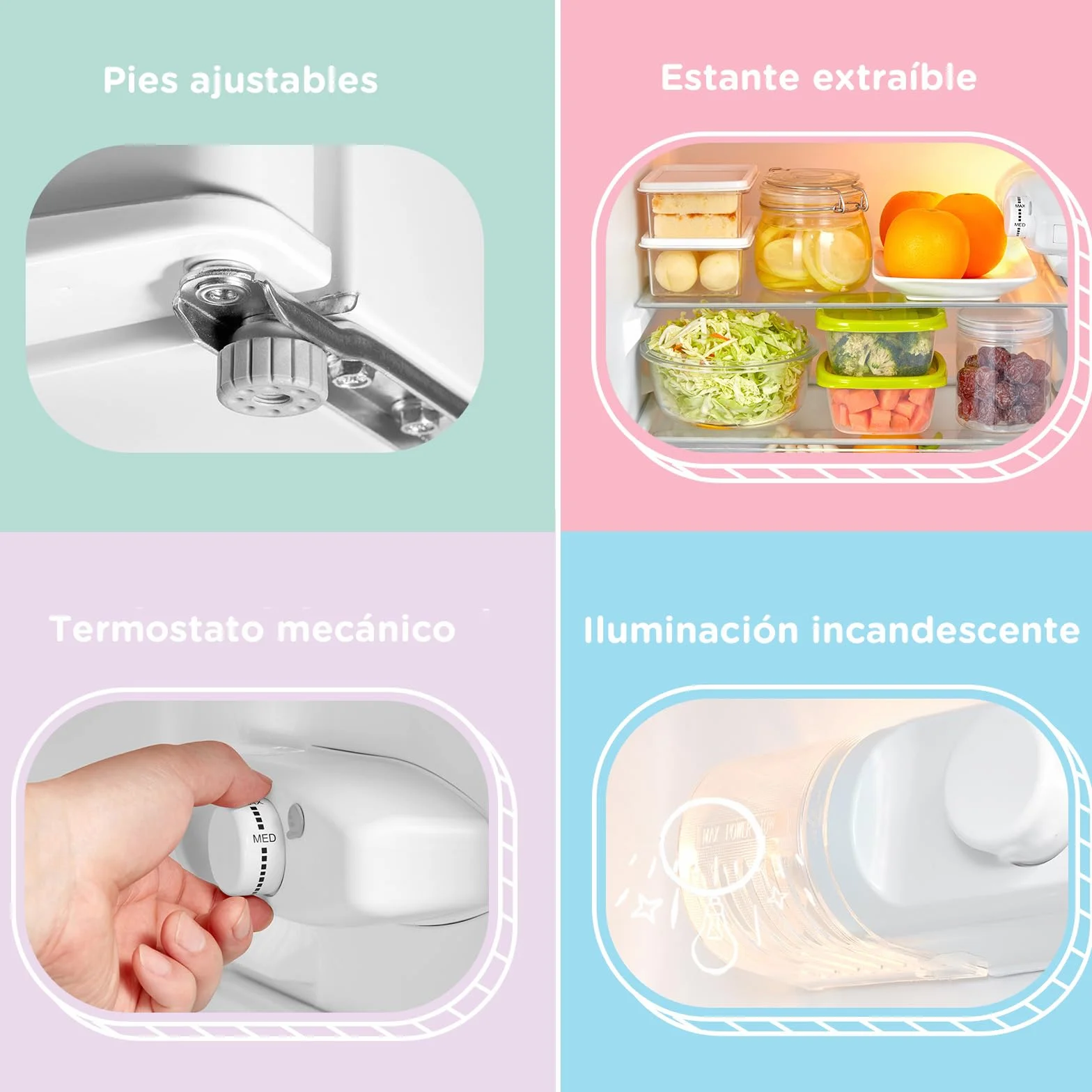 Comfee' RCT87WH2(E) Congelador de Encimera 87L Nevera Pequeña Blanca