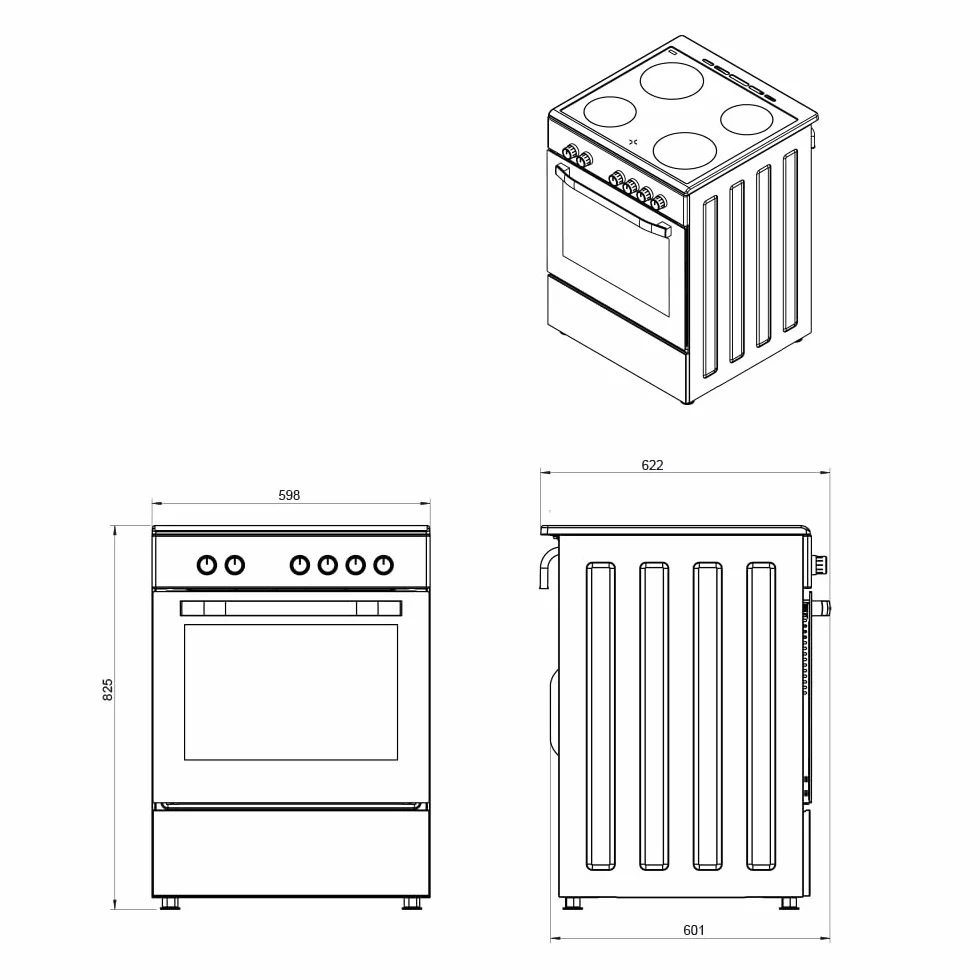 Svan Cocina Eléctrica 56L Horno Eléctrico Grill 6 Programas Inox SKV4600X