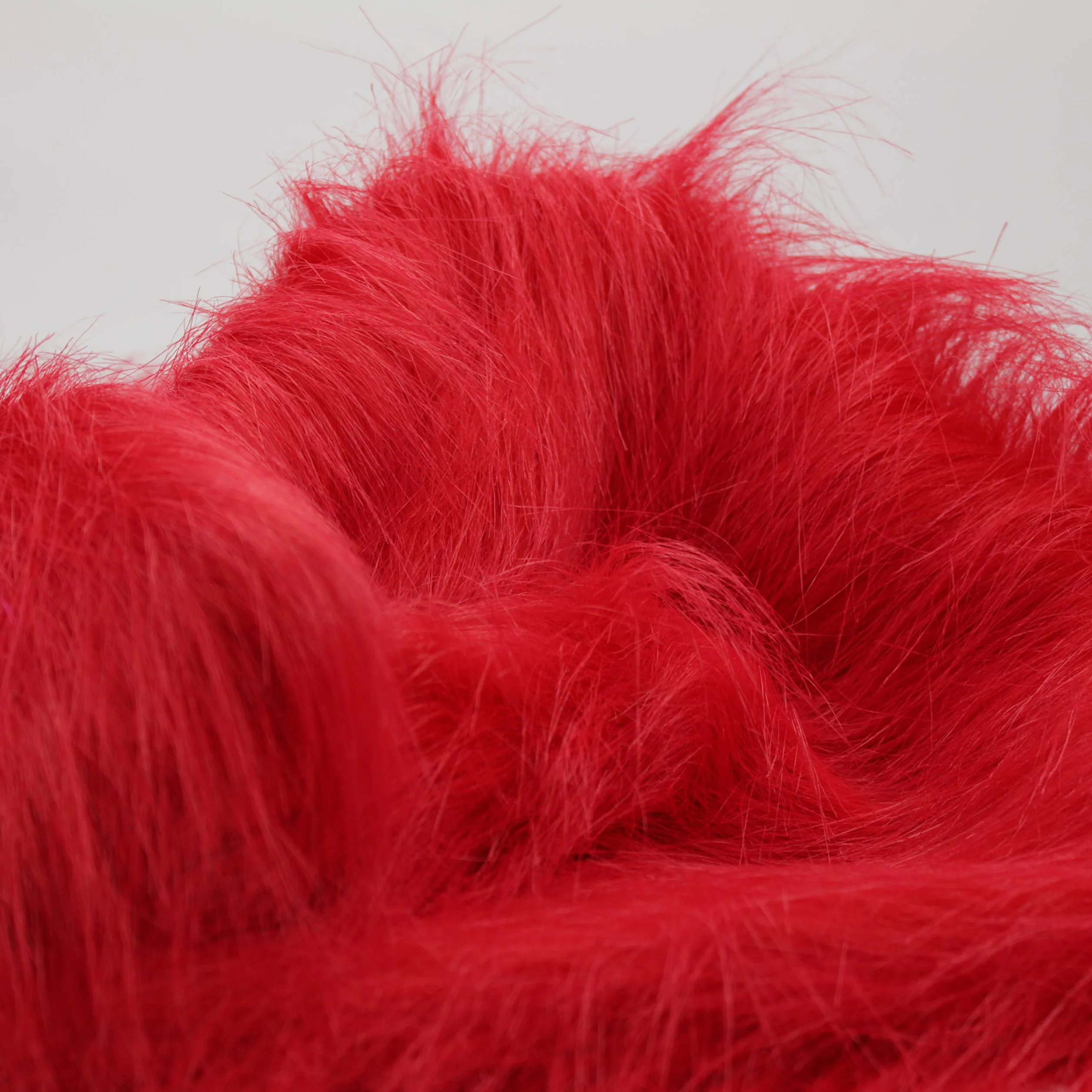 ALMACENES CASA ANGEL Tejido Pelo Largo 10cm Fino, Suave Ancho 150cm por Metro. (Rojo, 5 Metros)