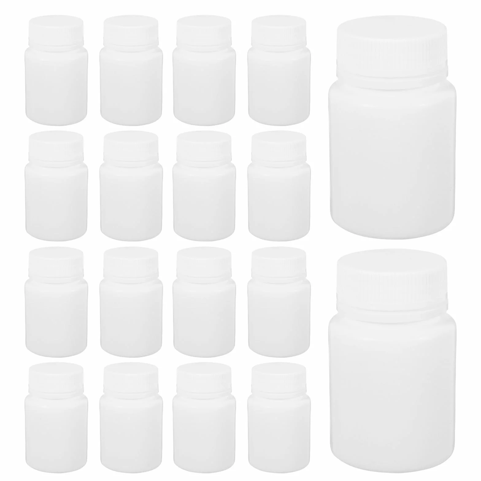 Tarros Pastillas Plástico PE Resistentes con Tapa Rosca Hermética 100 piezas Pack