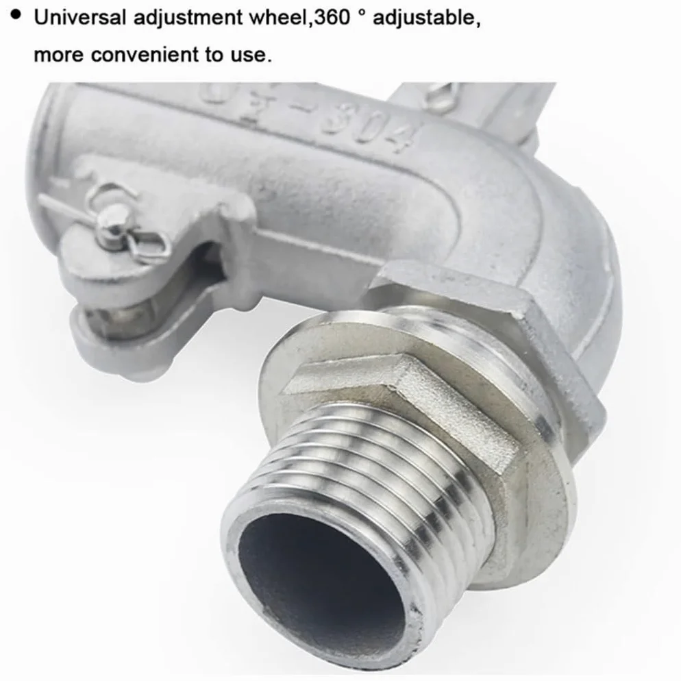 Válvula de flotador ajustable SUS 304 - Válvula de bola con codo de 90 grados for tanque de agua y cisterna - Múltiples tamaños de puerto