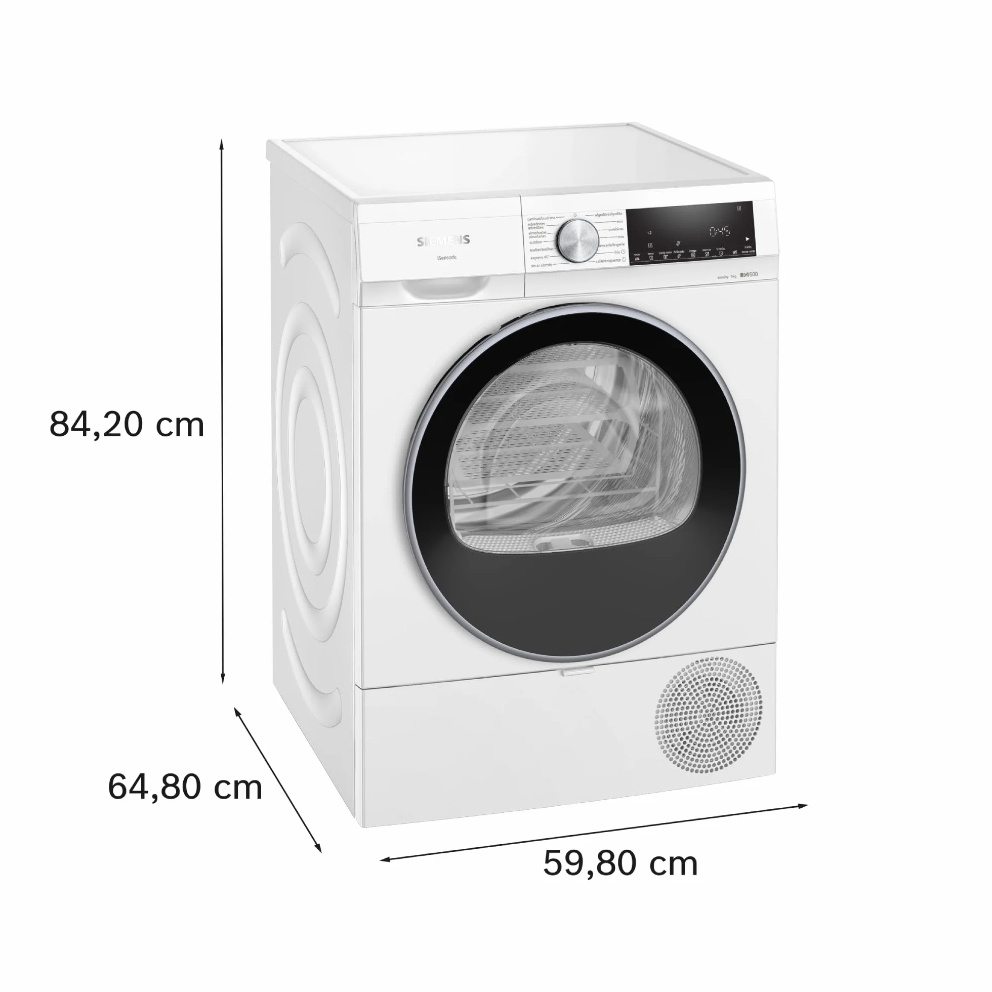 Siemens iQ500 Secadora con bomba de calor 9 kg autoDry Blanco WQ42G200ES