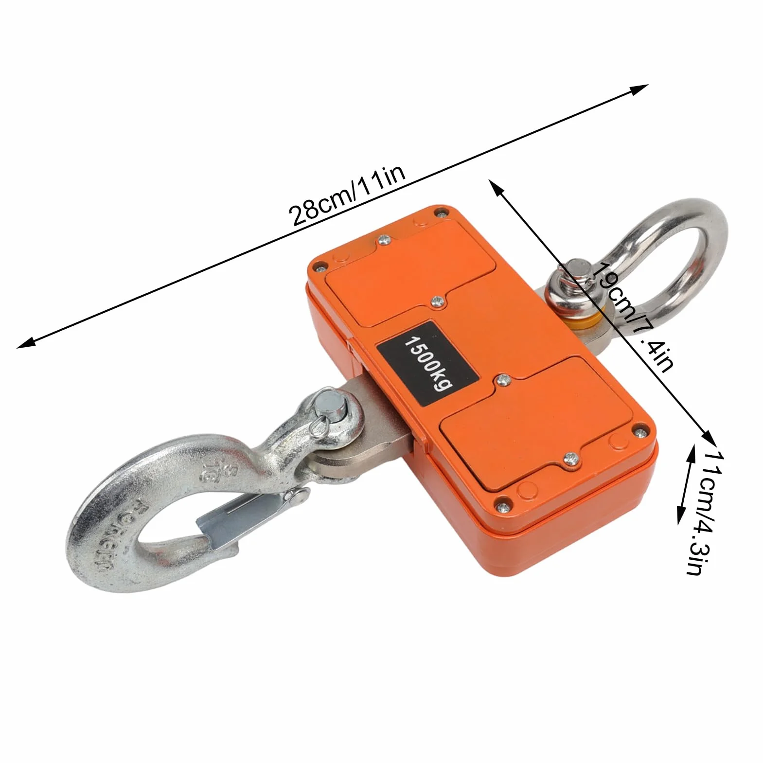 Báscula de Grúa Digital, 1500 Kg 3000 Lb Báscula Colgante Industrial Resistente con Control Remoto, Pantalla LED, Mini Báscula Colgante de Mano para Garaje de Fábrica de Granja en Casa