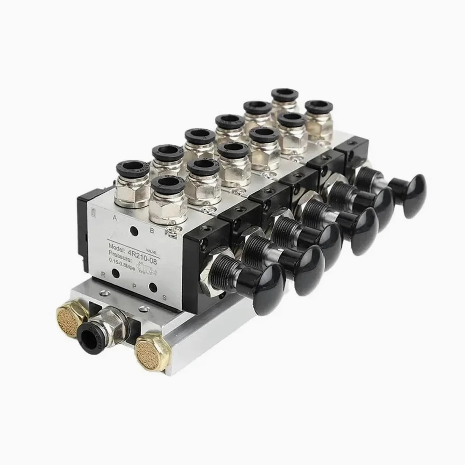 4R210-08 2F-10F Válvula Manual de 2 vías y 5 Posiciones Interruptor neumático de Empuje y tracción de válvula direccional Colector de válvulas Combinado(4 in 4 out)
