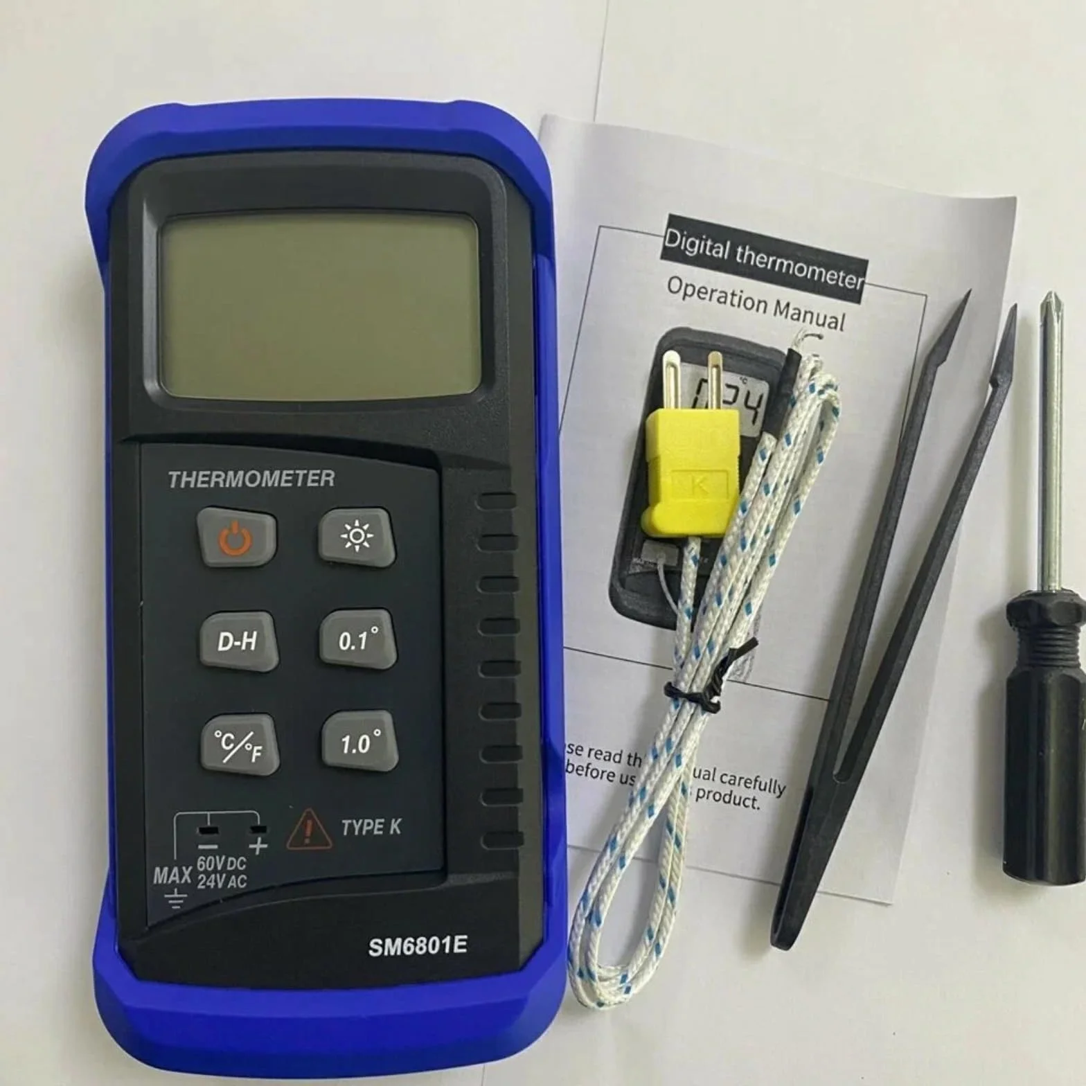 Termómetro Digital Tipo K -50℃ a 1300℃ Termopar Medidor de Temperatura Industrial Alta Precisión