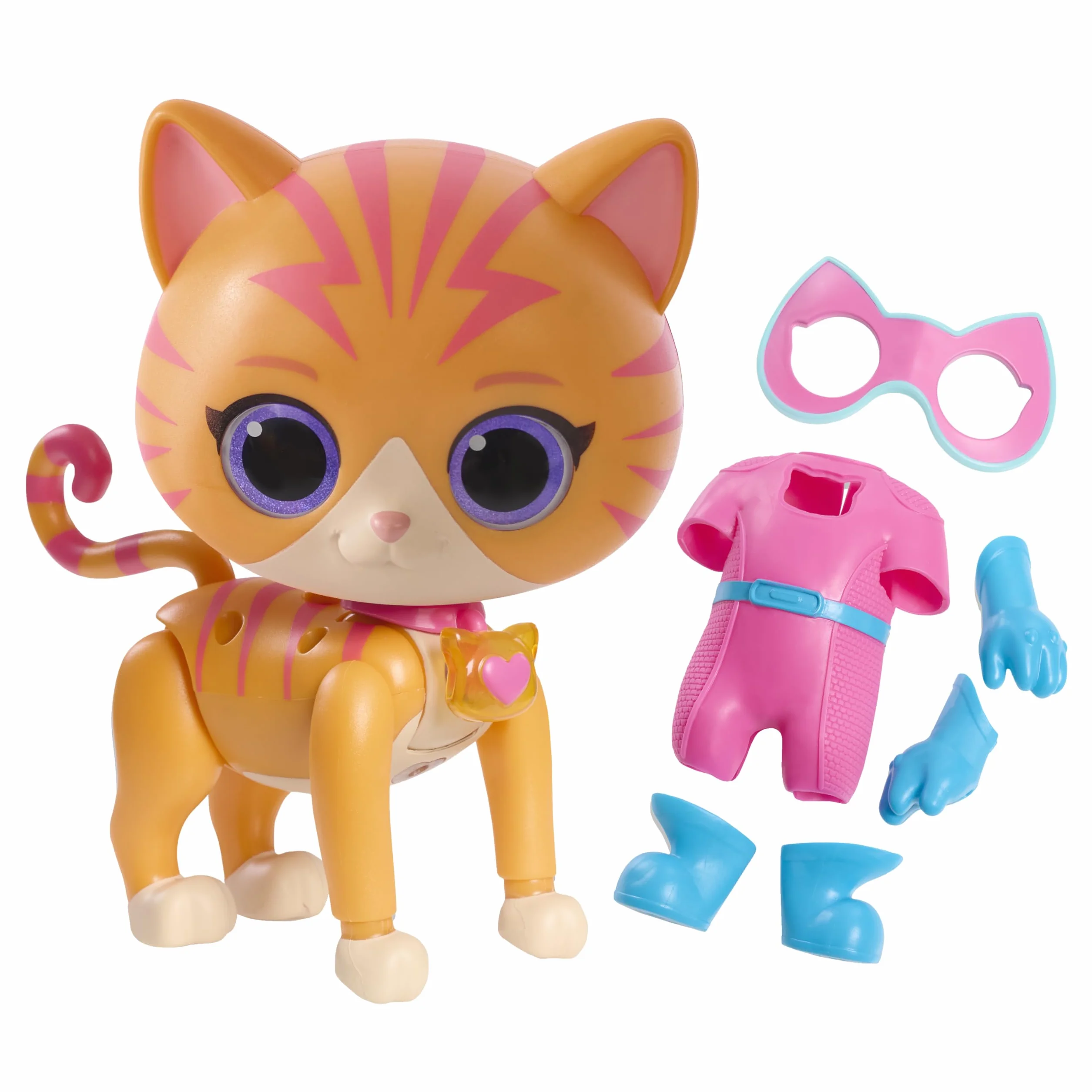 Disney Junior SuperKitties Cat-Tastic Transforming Ginny 20 cm 9 Piezas Juego de simulación