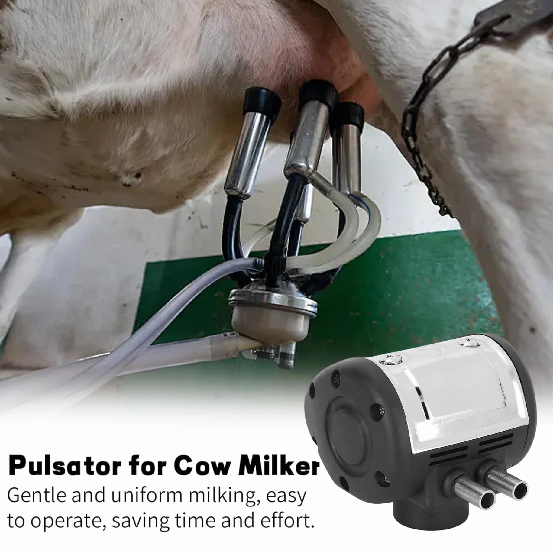 Pulsador de máquina de ordeño pulsador neumático de 2 salidas para ordeño estable y suave ordeñador de cabra y accesorio de máquina de leche de vaca