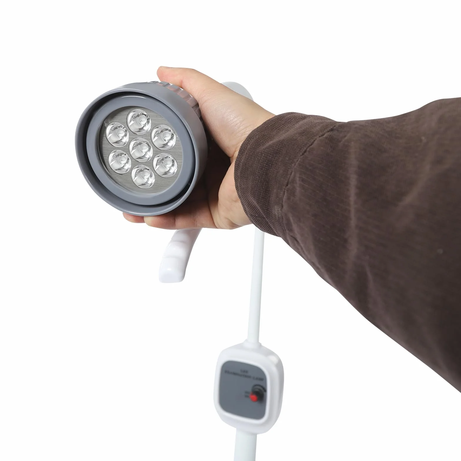 Lámpara de examen médico LED 12 W regulable 5000 – 6000 K con 5 ruedas y frenos silenciosos – 7500 lux de intensidad de iluminación, lámpara de examen para clínica dental, quirófano y