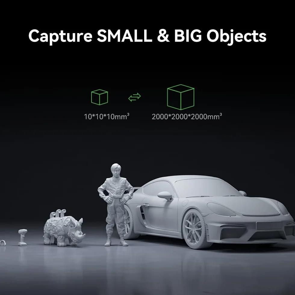 Creality Escáner 3D CR-Scan Otter, Sistema Estéreo de Cuatro Lentes para Escaneo de Objetos/Cuerpos/Caras a Todo Color de 10-2000mm,Precisión de hasta 0.02mm Velocidad de 20fps (MacOS/Windows)