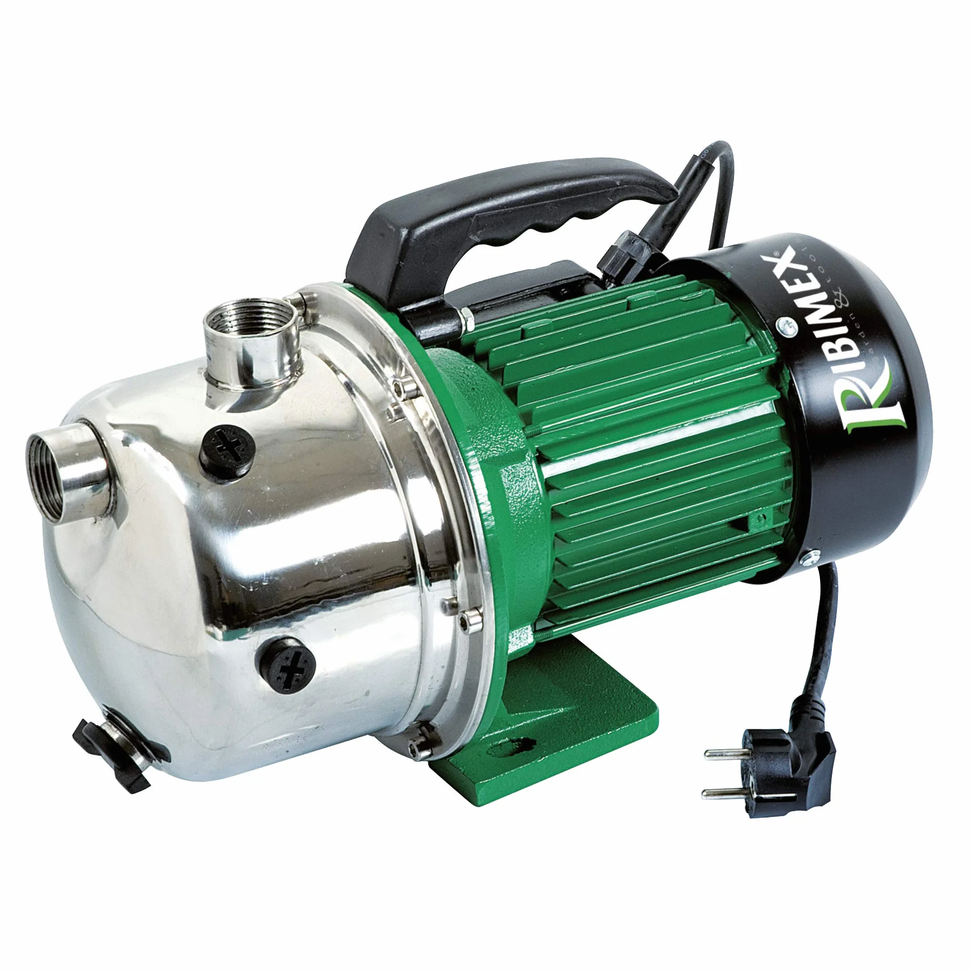 Ribimex Bomba de superficie autocebante Jet inox, motor 970 W, caudal 2700 l/h, 4 bar, altura 40 m, aspiración hasta 7 m, cuerpo de inoxidable, ideal para riego y uso doméstico – PRGJET101I