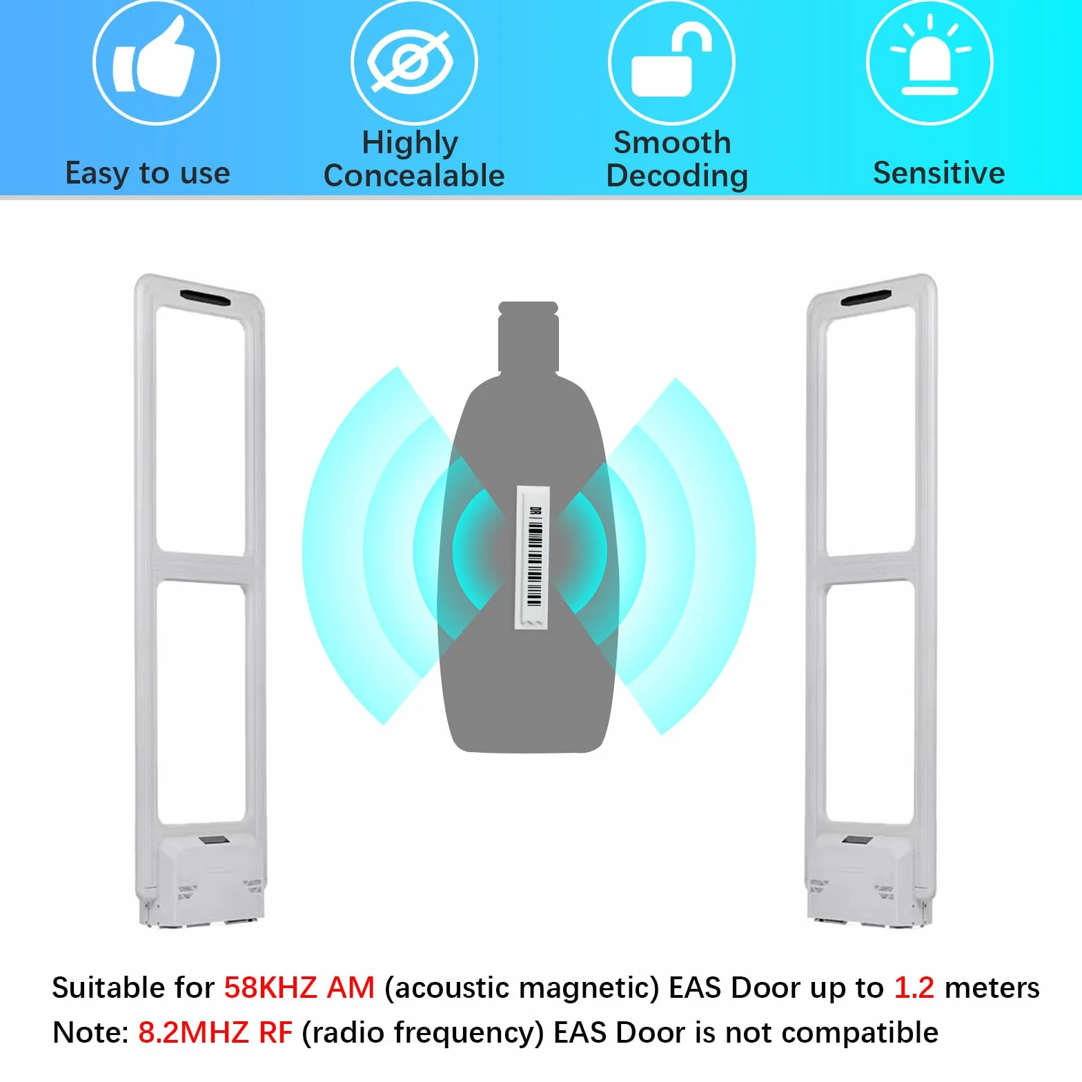 Etiquetas de seguridad AM 58 kHz compatibles con sistema EAS acústico magnético 540 unidades