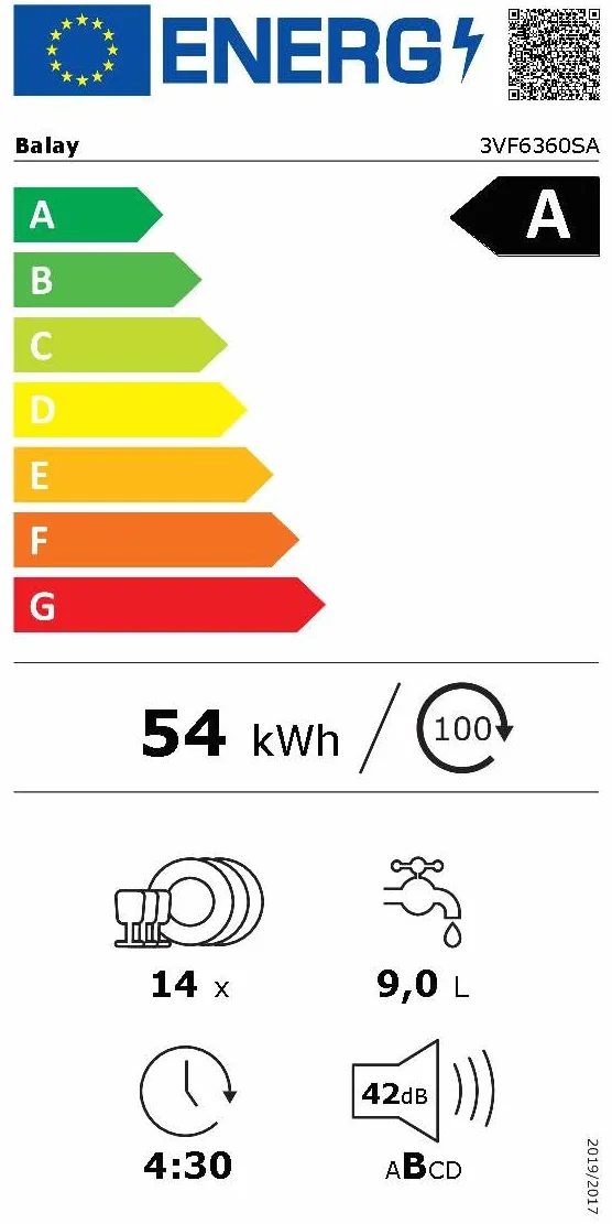 Balay Lavavajillas integrable 14 servicios Motor ExtraSilencio Home Connect Panel Acero antihuellas 3VF6360SA