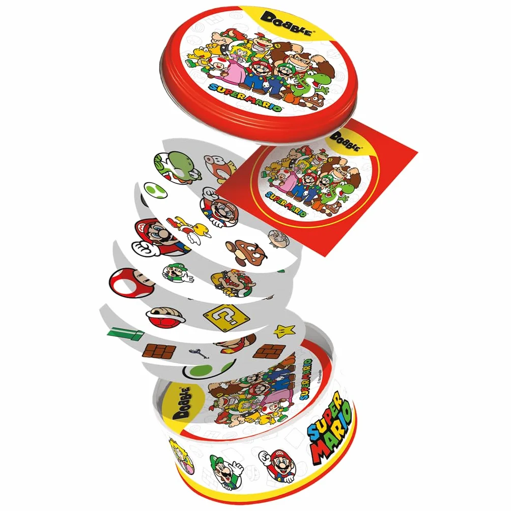 Asmodee Dobble Super Mario Juego de Cartas Observación Velocidad Mesa 2-8 Jugadores 6+