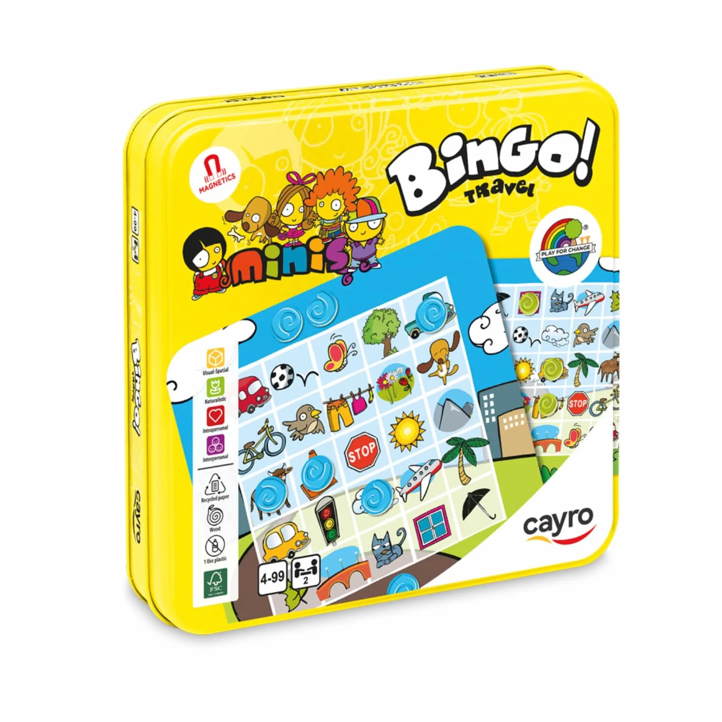 Cayro Bingo Travel Juego de Mesa para Niños y Familias 2 Jugadores 4-99 Años