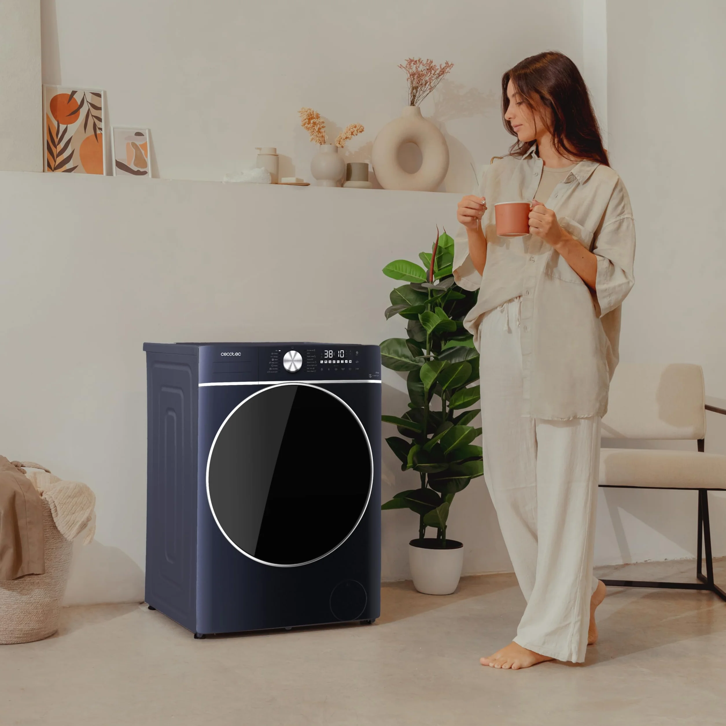 Cecotec Bolero Wash&Dry 8580 Lavadora Secadora 8.5kg Carga Frontal 1400RPM Inverter Ice Blue