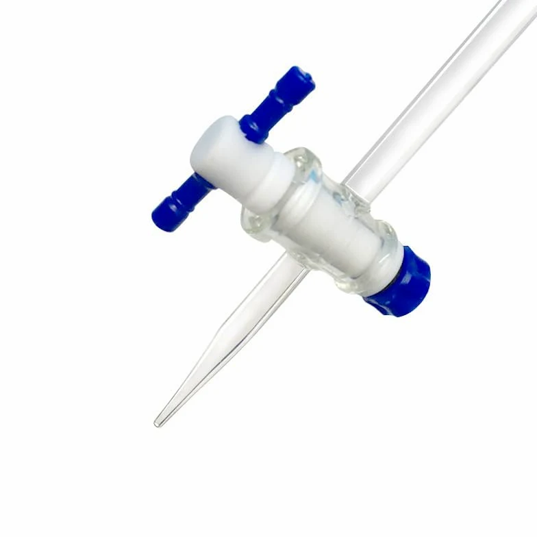 Bureta de Vidrio Borosilicato Clase A 10ml 25ml 50ml, Titulación de Precisión, Llave PTFE, Resistente a Ácidos y Álcalis(Brown25ml)