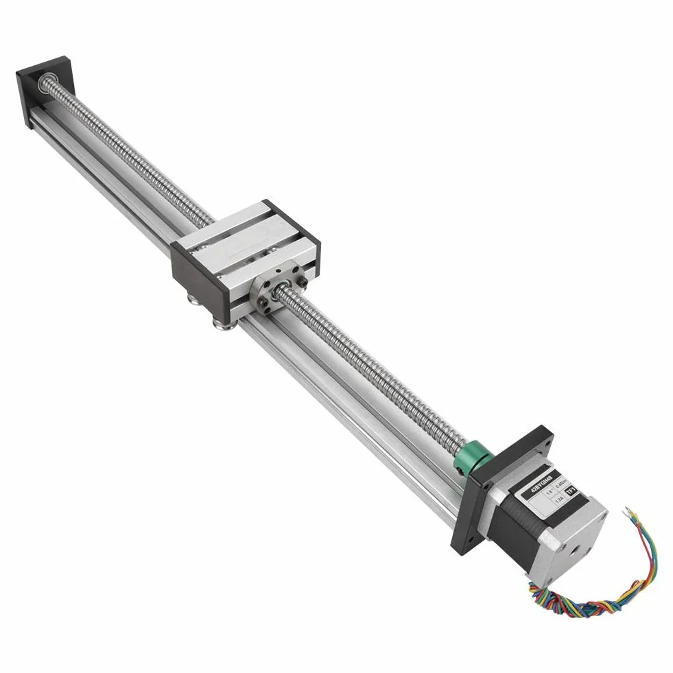 Akozon Tornillo de bola automático CNC Corredera de deslizamiento Actuador de etapa larga Guía de mesa Aluminio 400 mm