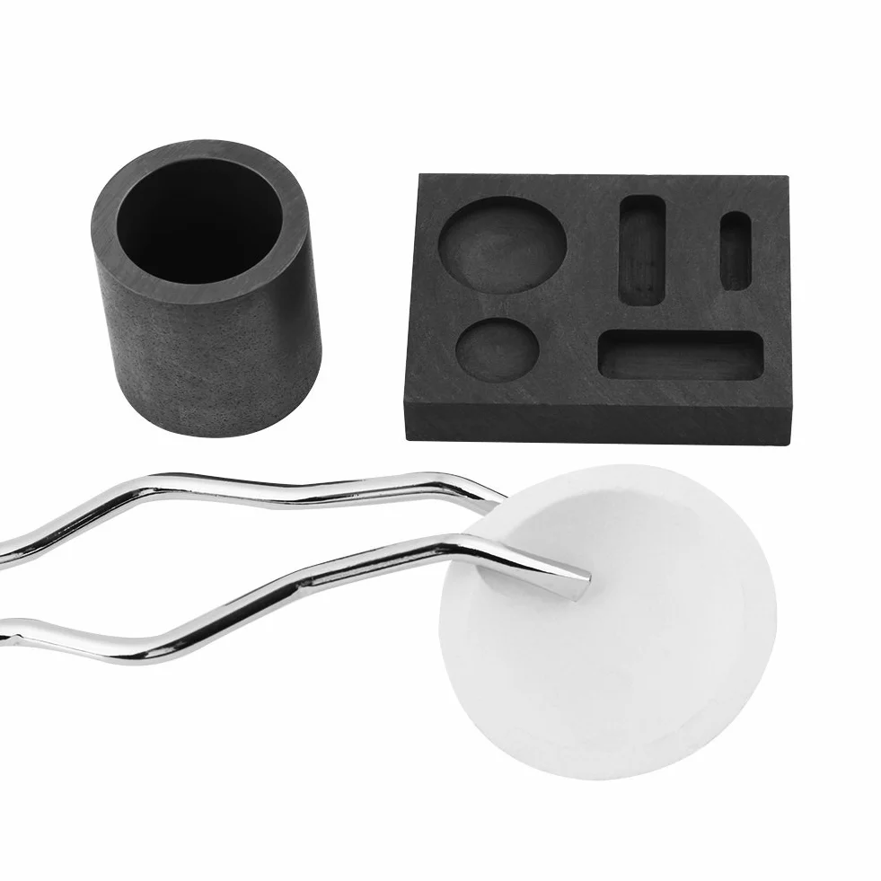 Crisol para Fundir Metales Grafito 4 Piezas Pinzas Kit de Fusión