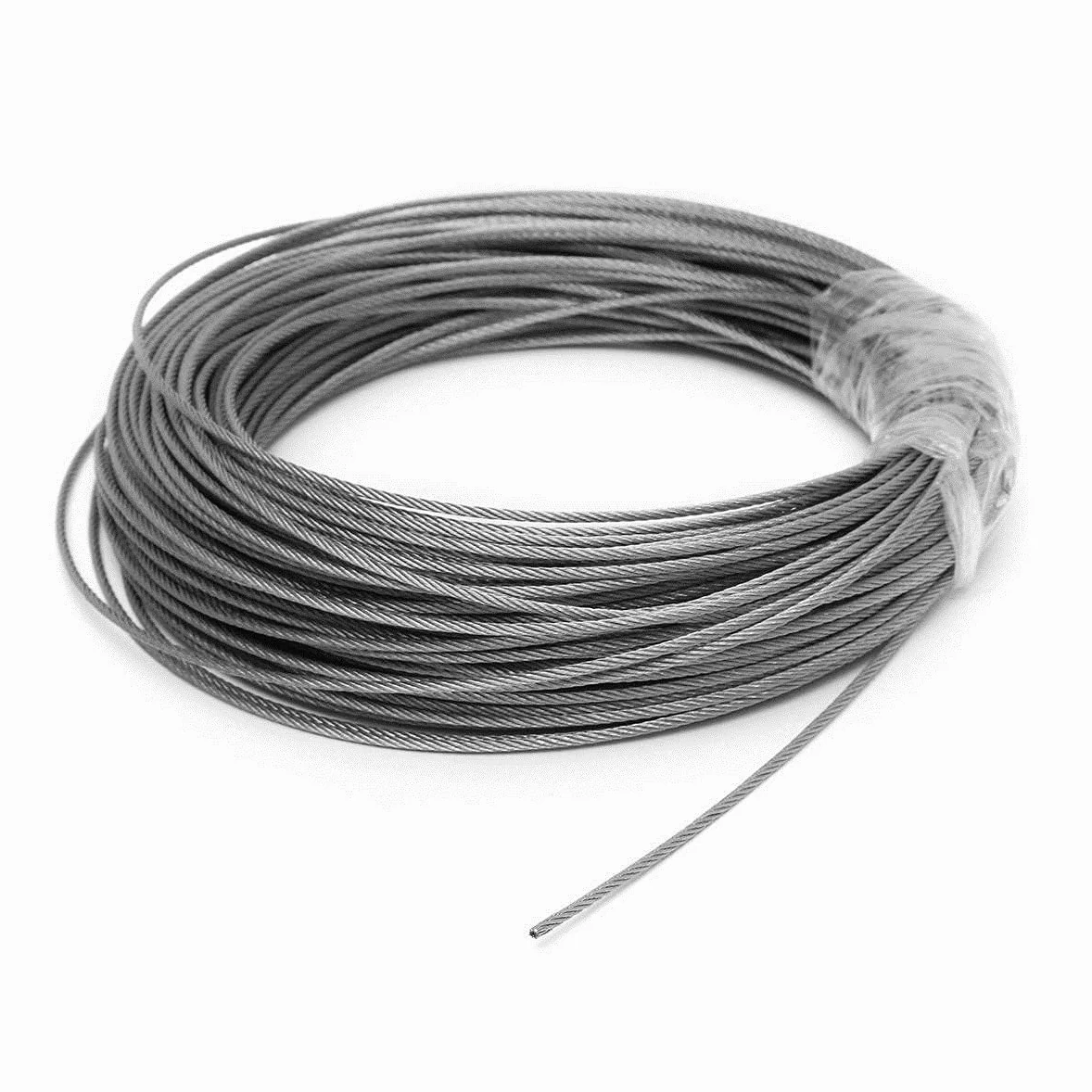 Cable Acero,Cable Acero Plastificado 100m 50m304 Acero inoxidable 1 mm 1,5 mm 2 mm de diámetro alambre de acero cable de cable de elevación Línea de elevador Línea de tendedero a prueba de herrumbre 7