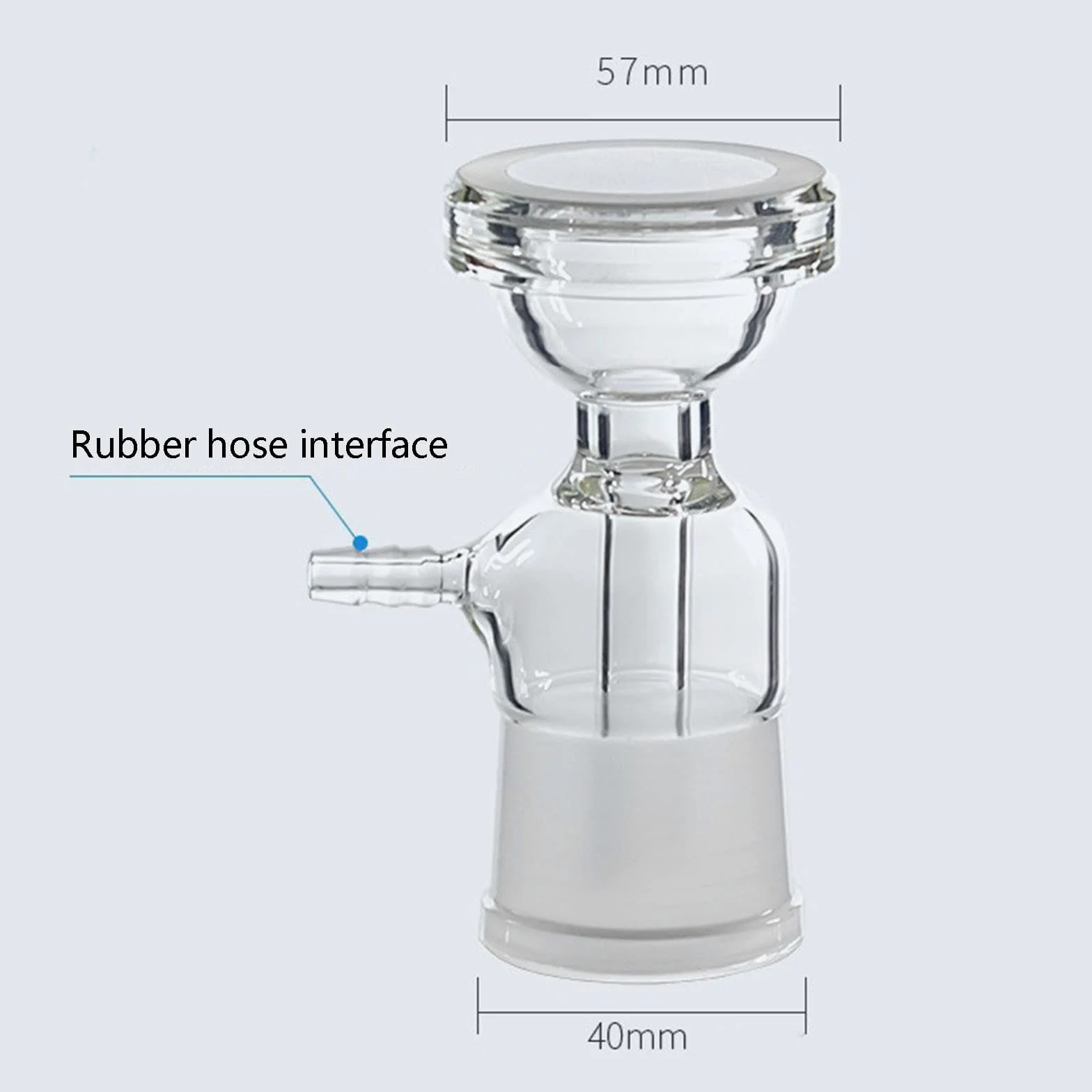 Filtro de succión al vacío de vidrio, kit de filtro de montaje de filtración al vacío de vidrio de borosilicato con embudo graduado de 300 ml, aparato de destilación de filtración al vacío para 250ml