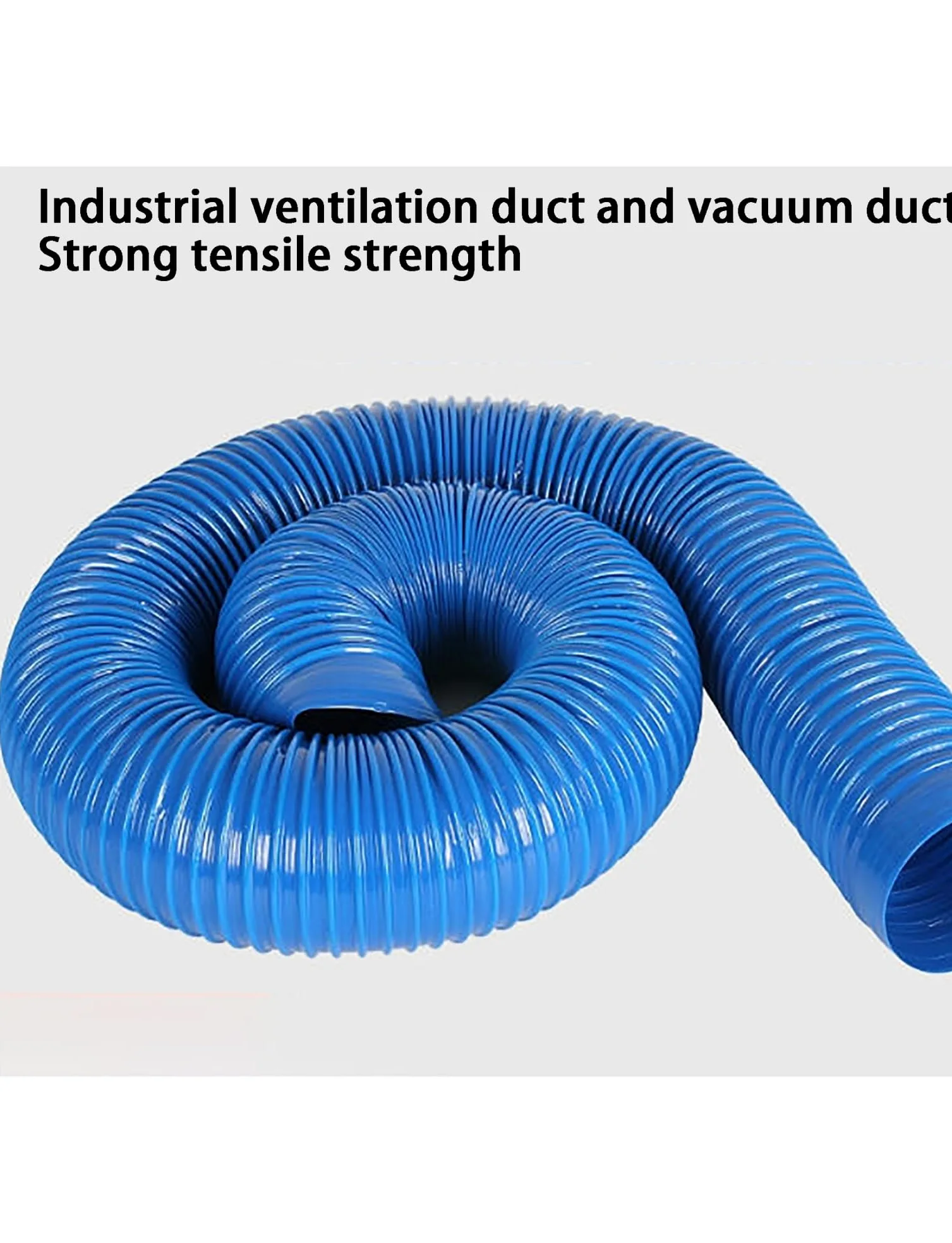 Manguera de polvo PVC reforzada con espiral azul, varios tamaños | D 18cm x L 3.3ft