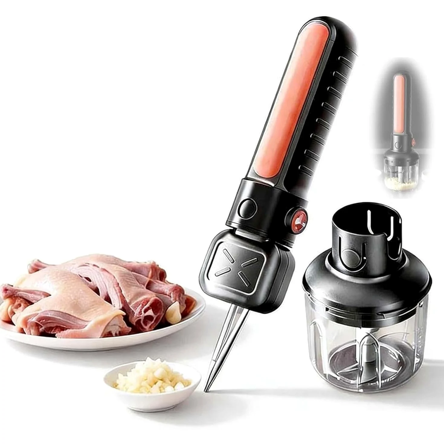 Máquina desplumadora eléctrica de pollo, herramienta automática para desplumar aves de corral, incluye prensa de ajo y portabrocas extraíble para pollos, patos, pavos y gansos