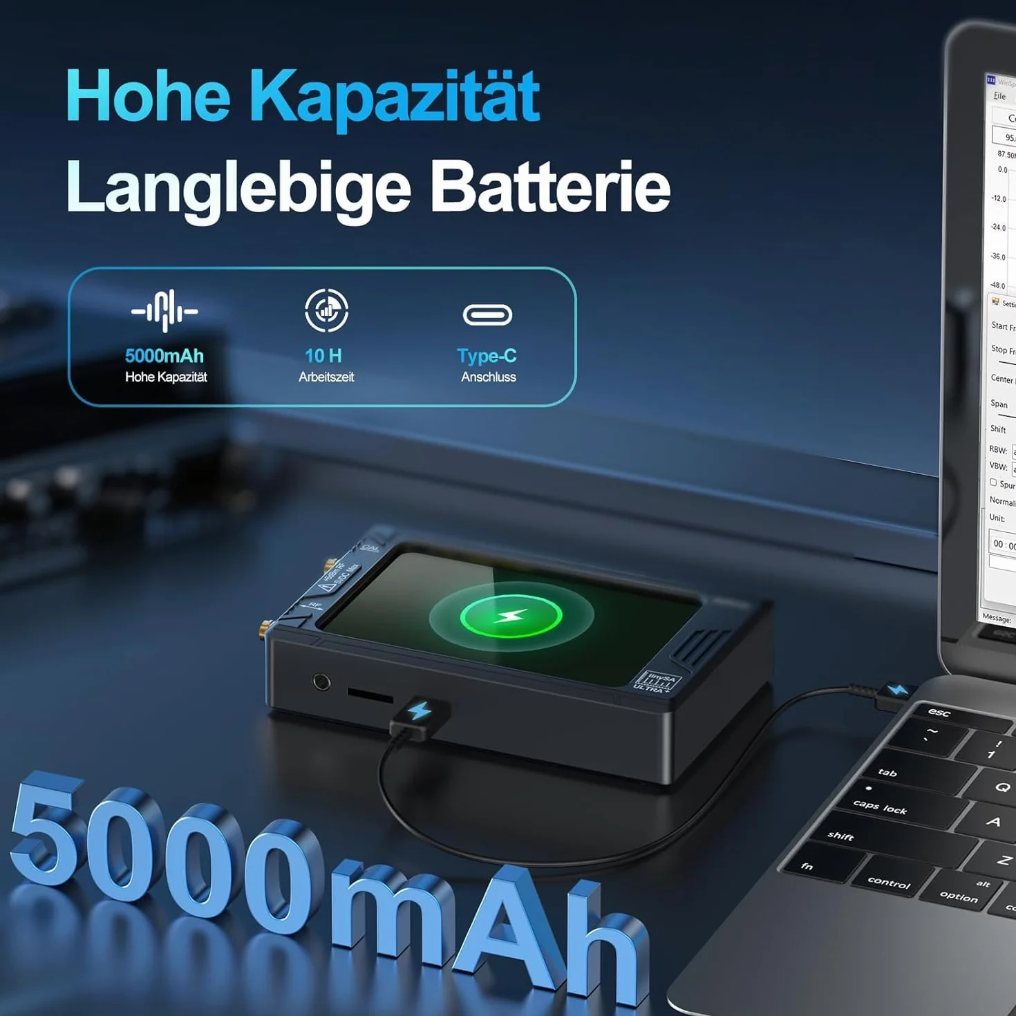 AURSINC TinySA Ultra+ ZS407 Analizador de Espectro 7,3 GHz Versión 2025 V0.5.4, Pantalla Táctil 4", Generador de Señal RF 2 en 1 100kHz-900MHz, MF/HF/VHF/UHF, entrada