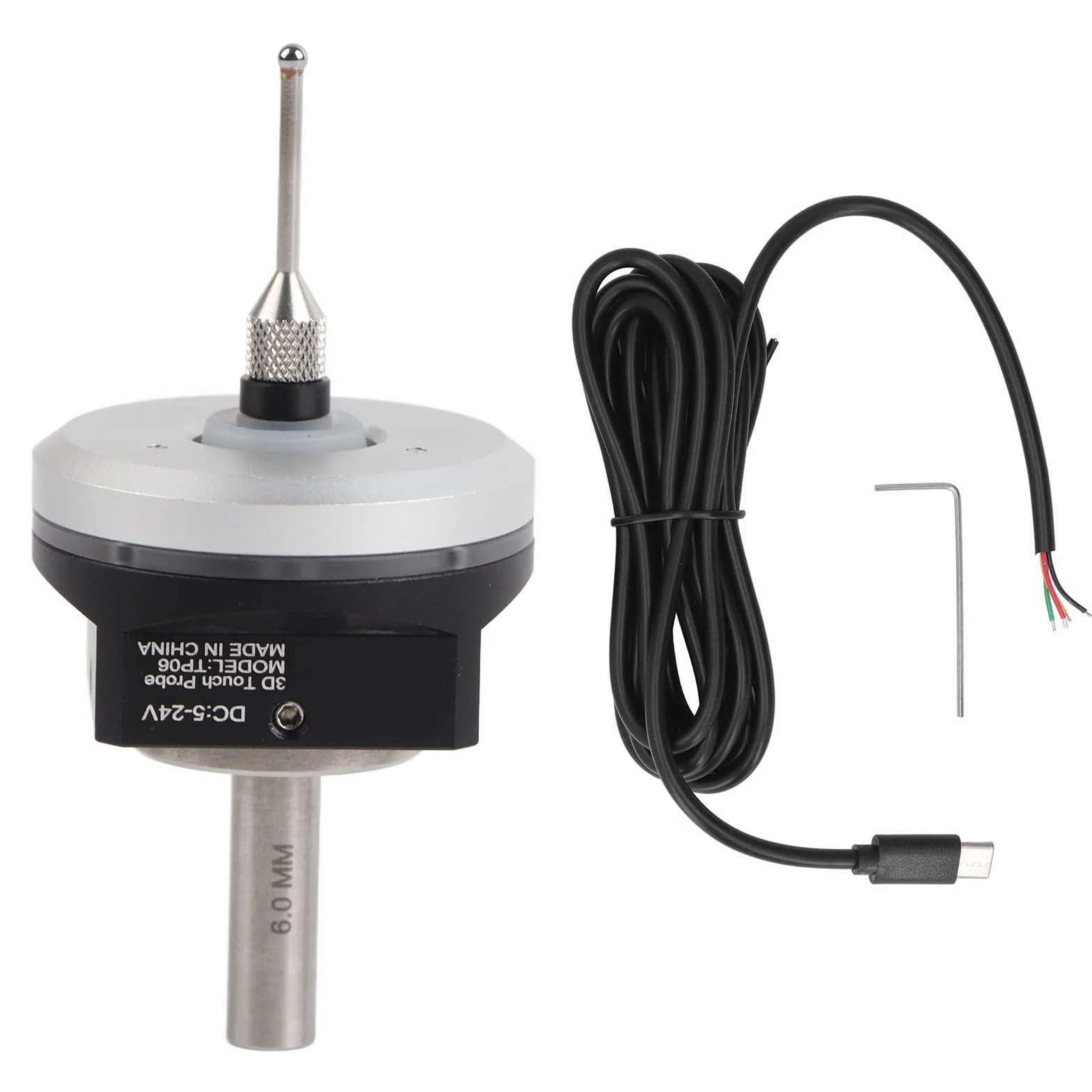 Buscador de Bordes 3D Marhynchus, Localizador de Bordes de Alta Precisión, Bola de Acero de Tungsteno para Equipos CNC Mach 3, CC de 5V a 24V
