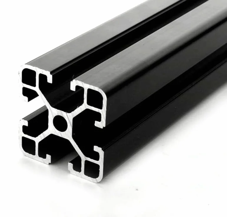 Perfil Aluminio Anodizado Negro 4040 Ranura 8, Perfil Técnico Estructural 40x40 1500mm